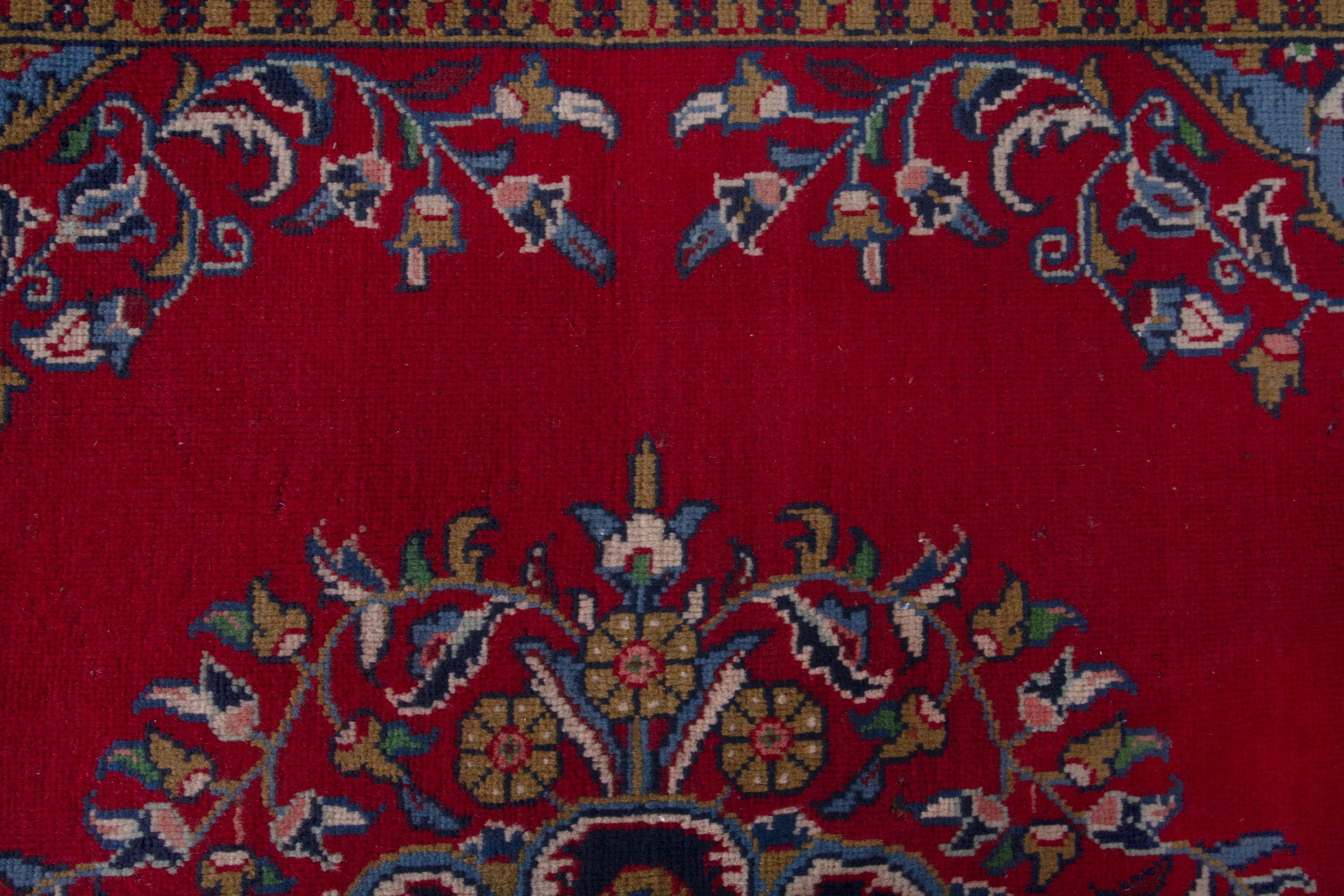 Persian Vist area rug in deep red and dark blue, view 11 of 17