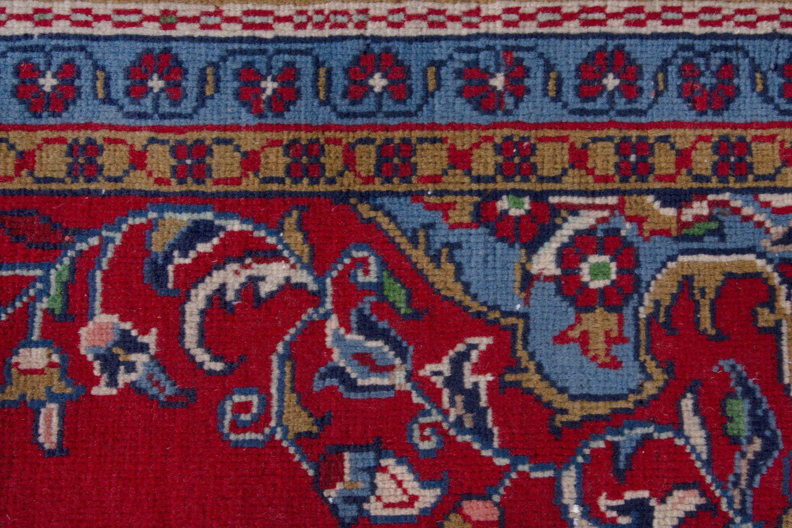 Persian Vist area rug in deep red and dark blue, view 12 of 17