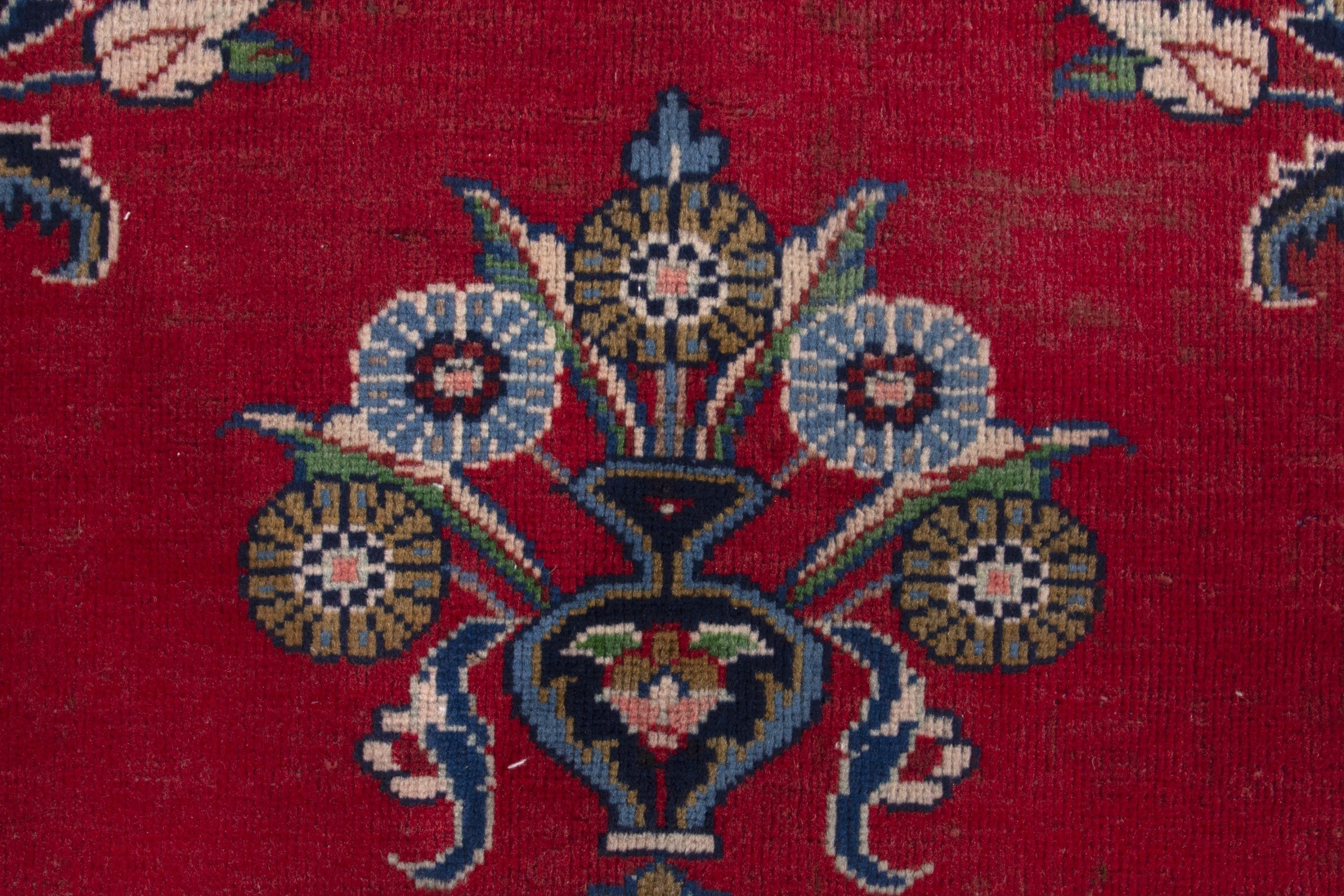 Persian Vist area rug in deep red and dark blue, view 13 of 17