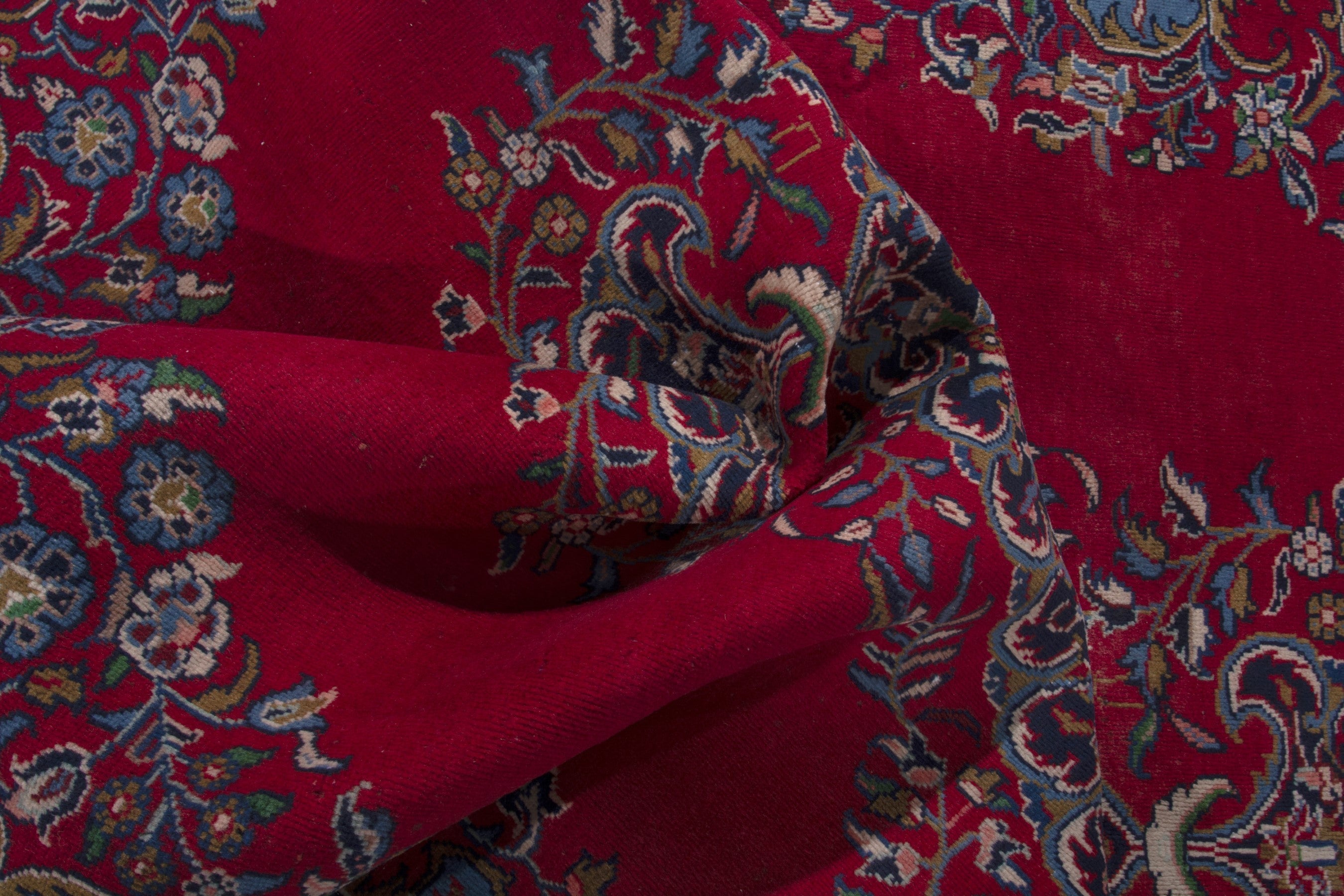 Persian Vist area rug in deep red and dark blue, view 14 of 17