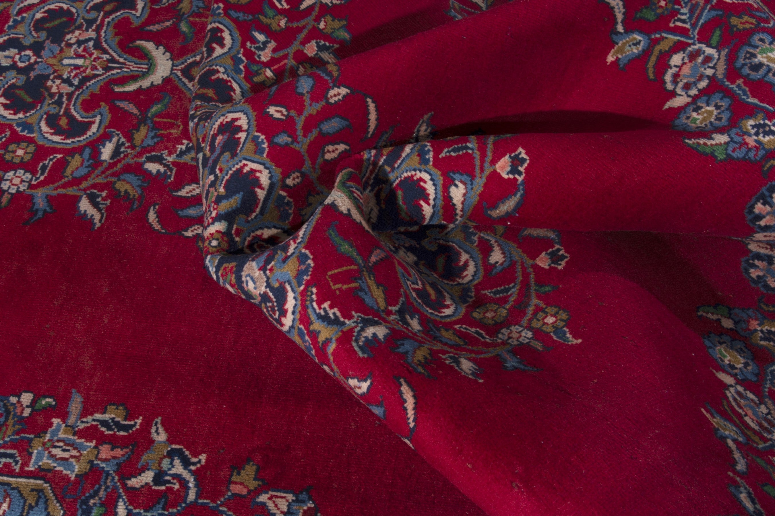 Persian Vist area rug in deep red and dark blue, view 16 of 17