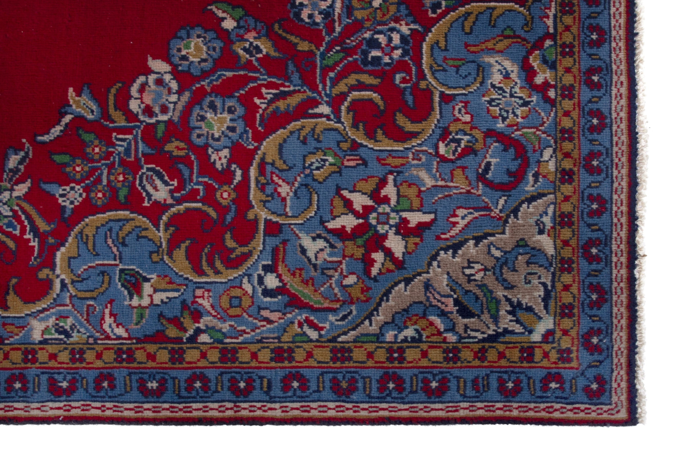 Persian Vist area rug in deep red and dark blue, view 5 of 17