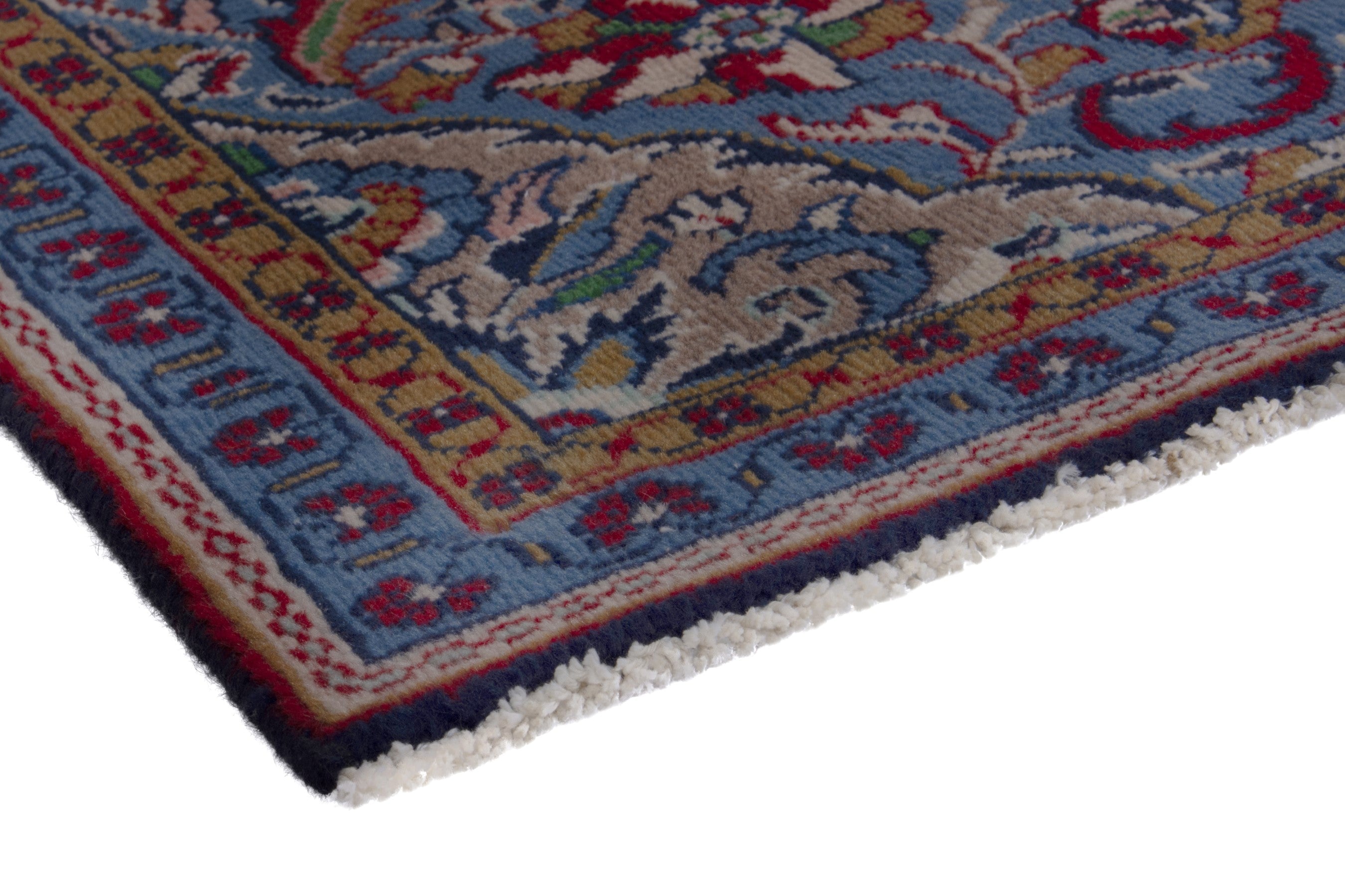 Persian Vist area rug in deep red and dark blue, view 4 of 17