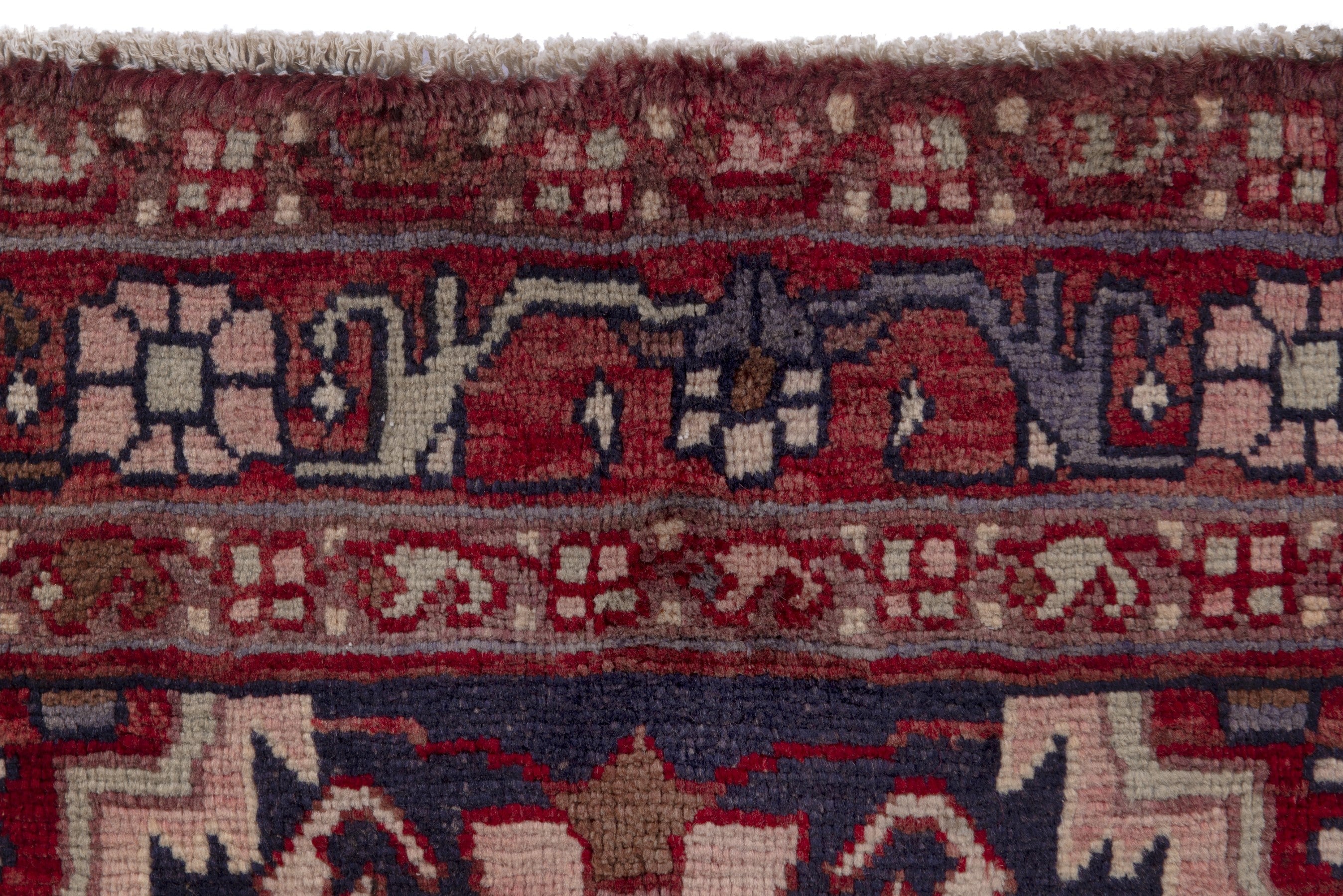 Persian Nahavand area rug in navy and faded red, view 9 of 20
