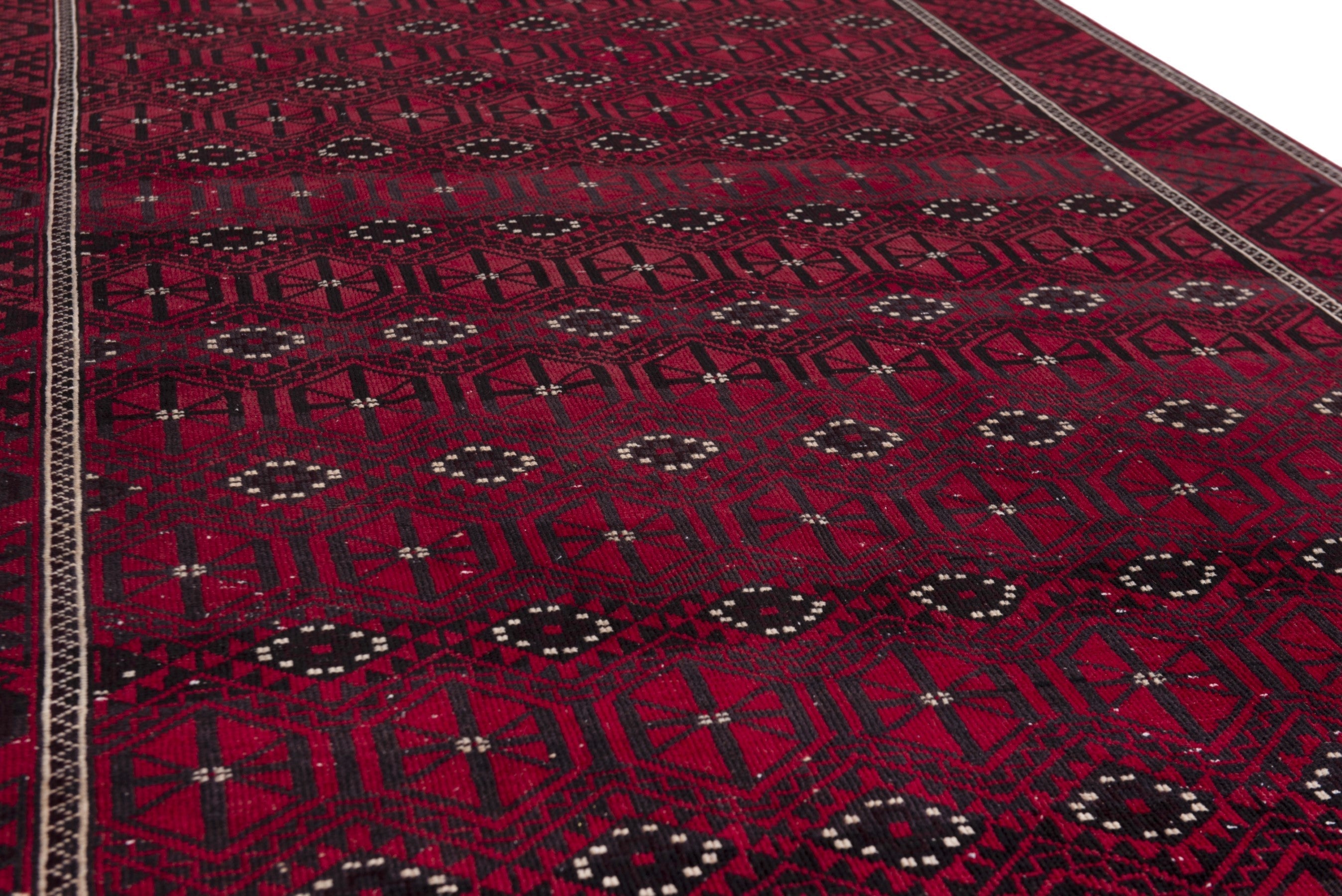Persian Baluch area rug in burgundy and deep red, view 15 of 19