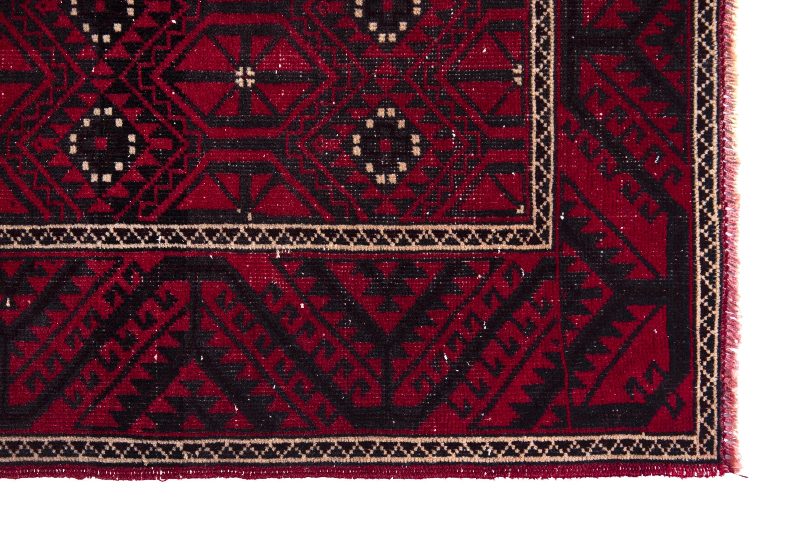 Persian Baluch area rug in burgundy and deep red, view 5 of 19
