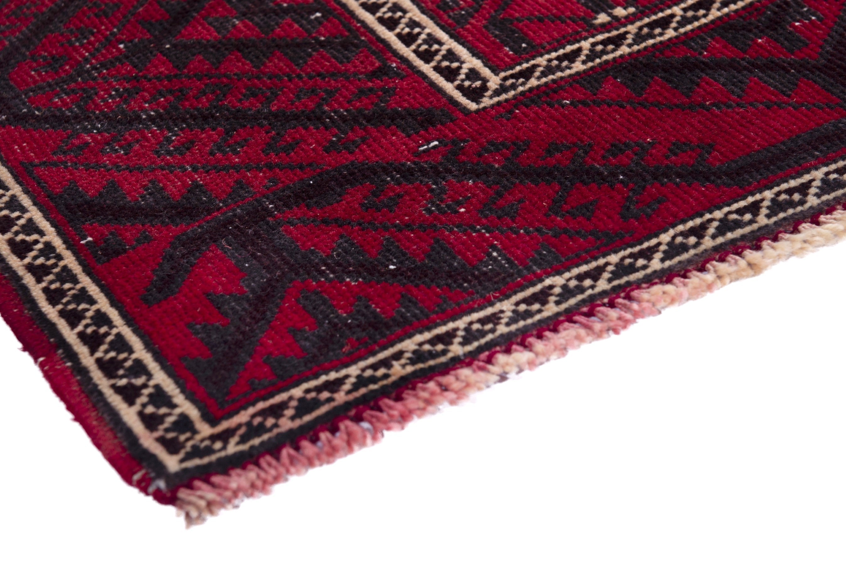 Persian Baluch area rug in burgundy and deep red, view 4 of 19