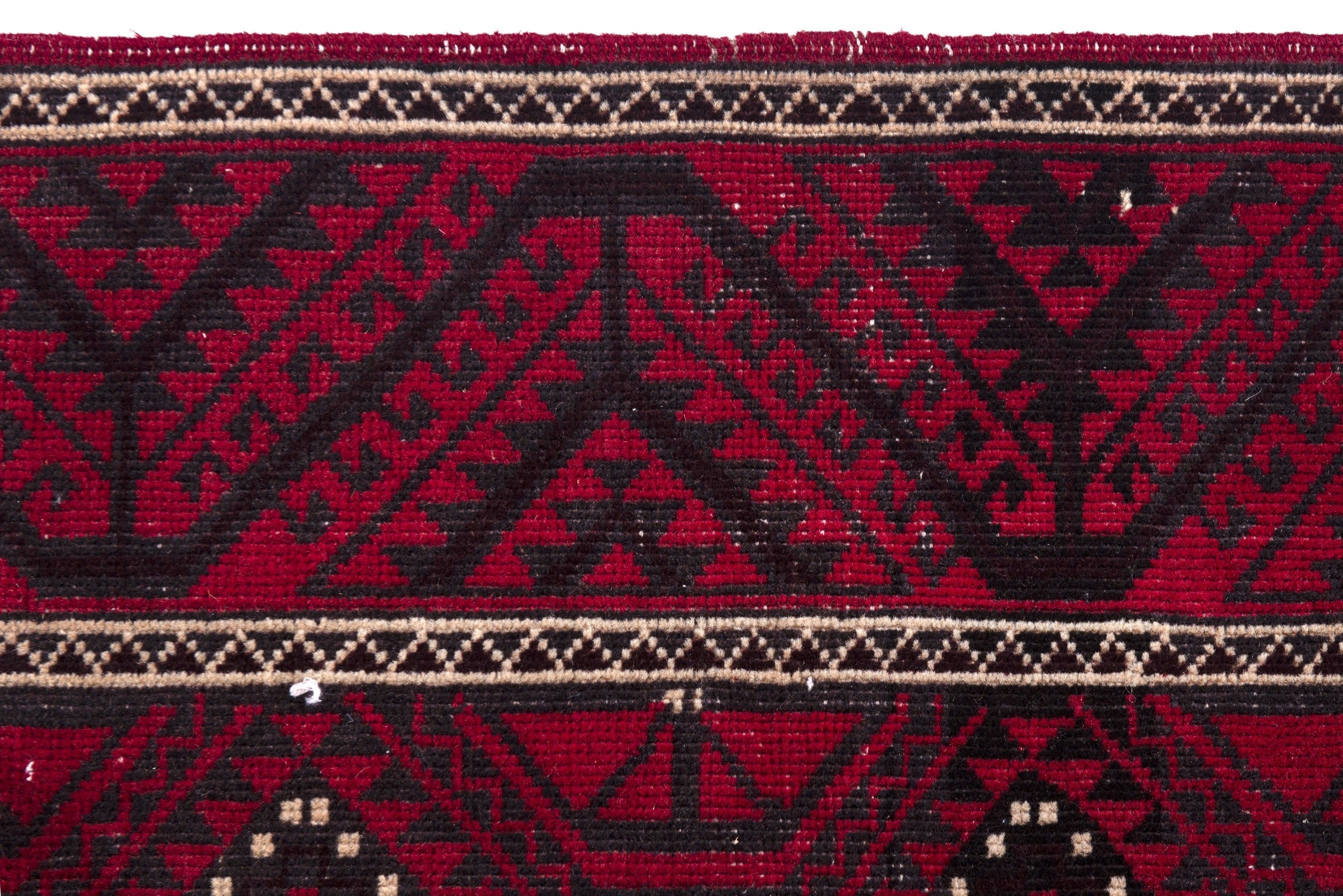 Persian Baluch area rug in burgundy and deep red, view 9 of 19