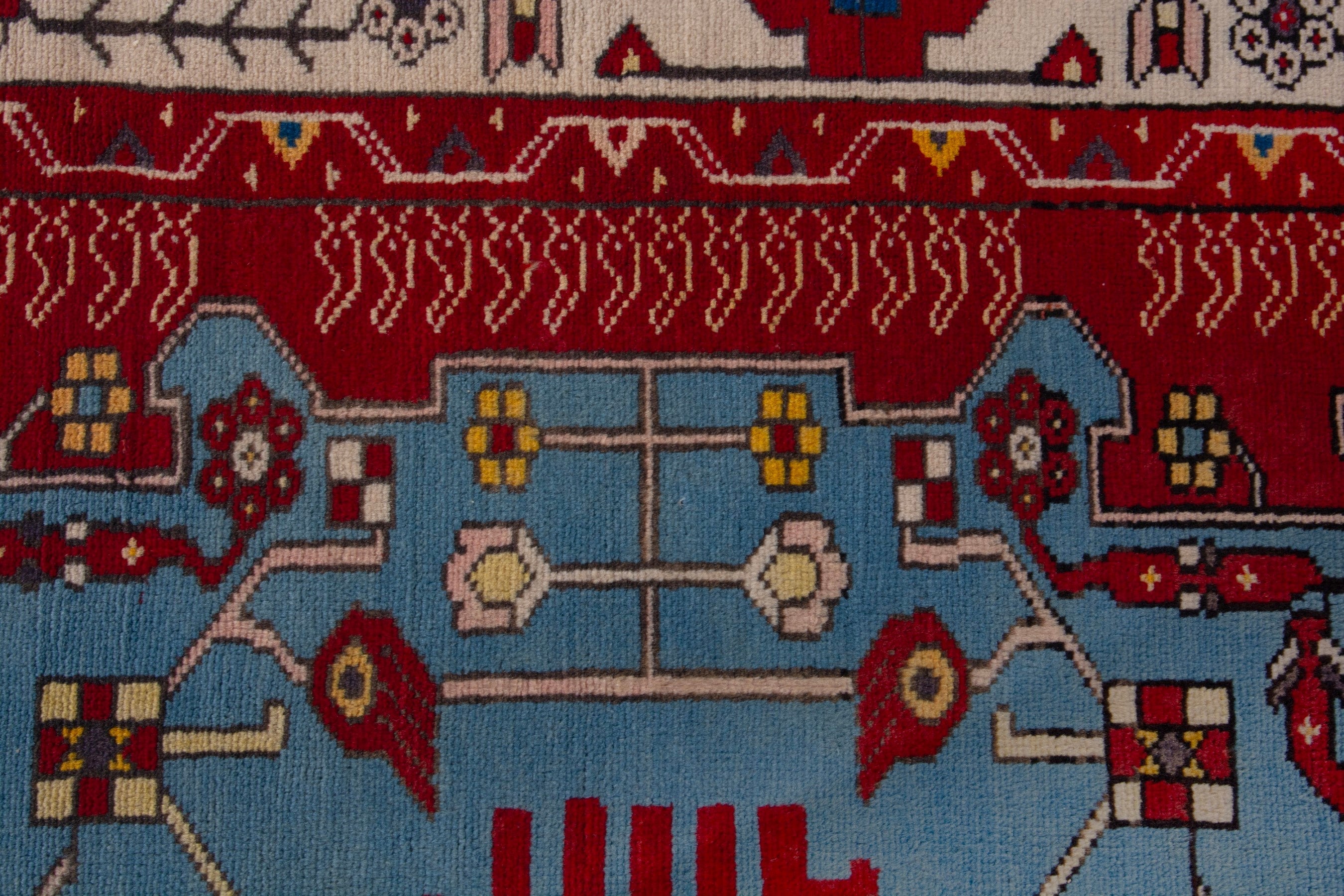Persian Saveh area rug in deep red and cream, view 12 of 21