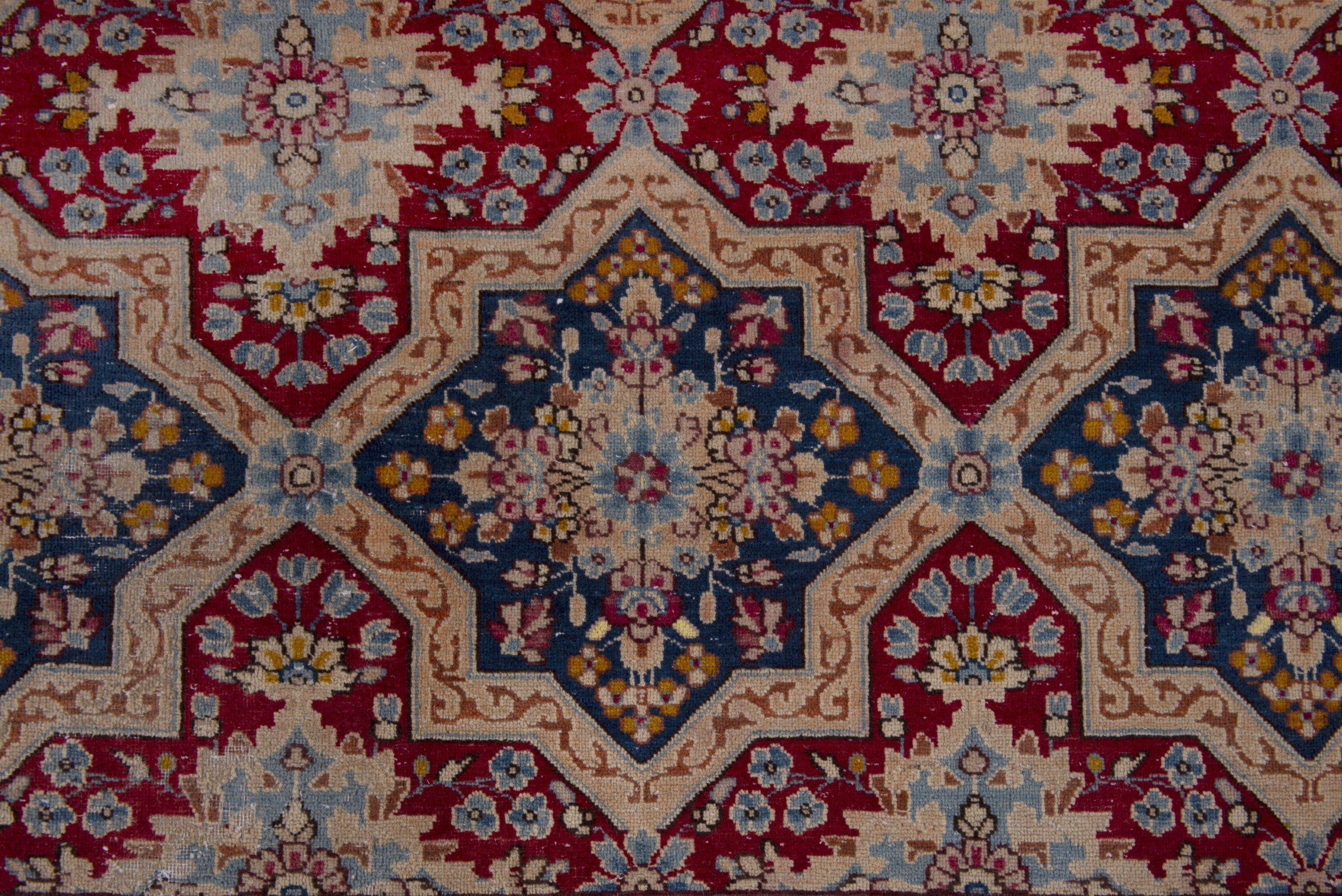 Persian Kerman oversized rug in faded red and navy, view 12 of 20
