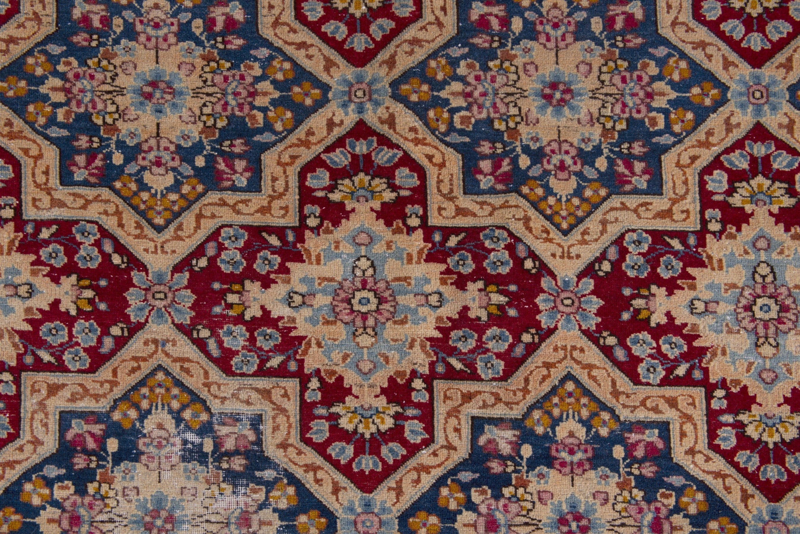 Persian Kerman oversized rug in faded red and navy, view 13 of 20