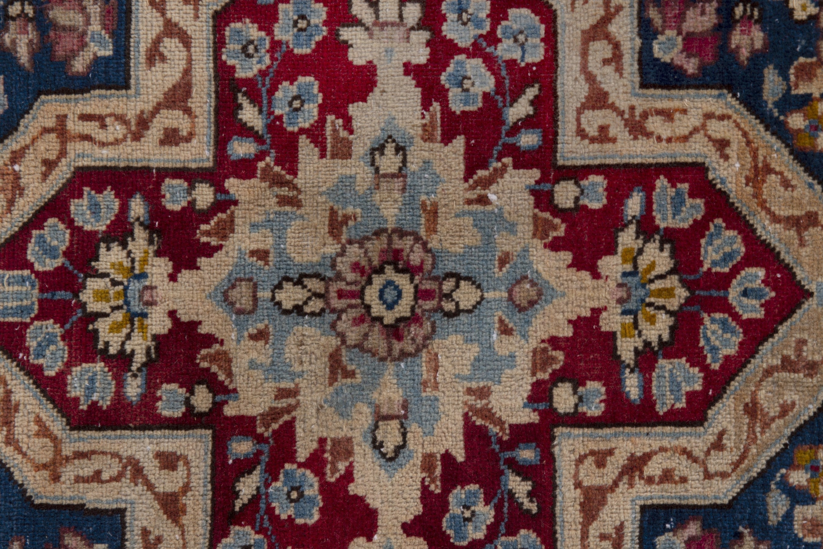 Persian Kerman oversized rug in faded red and navy, view 15 of 20