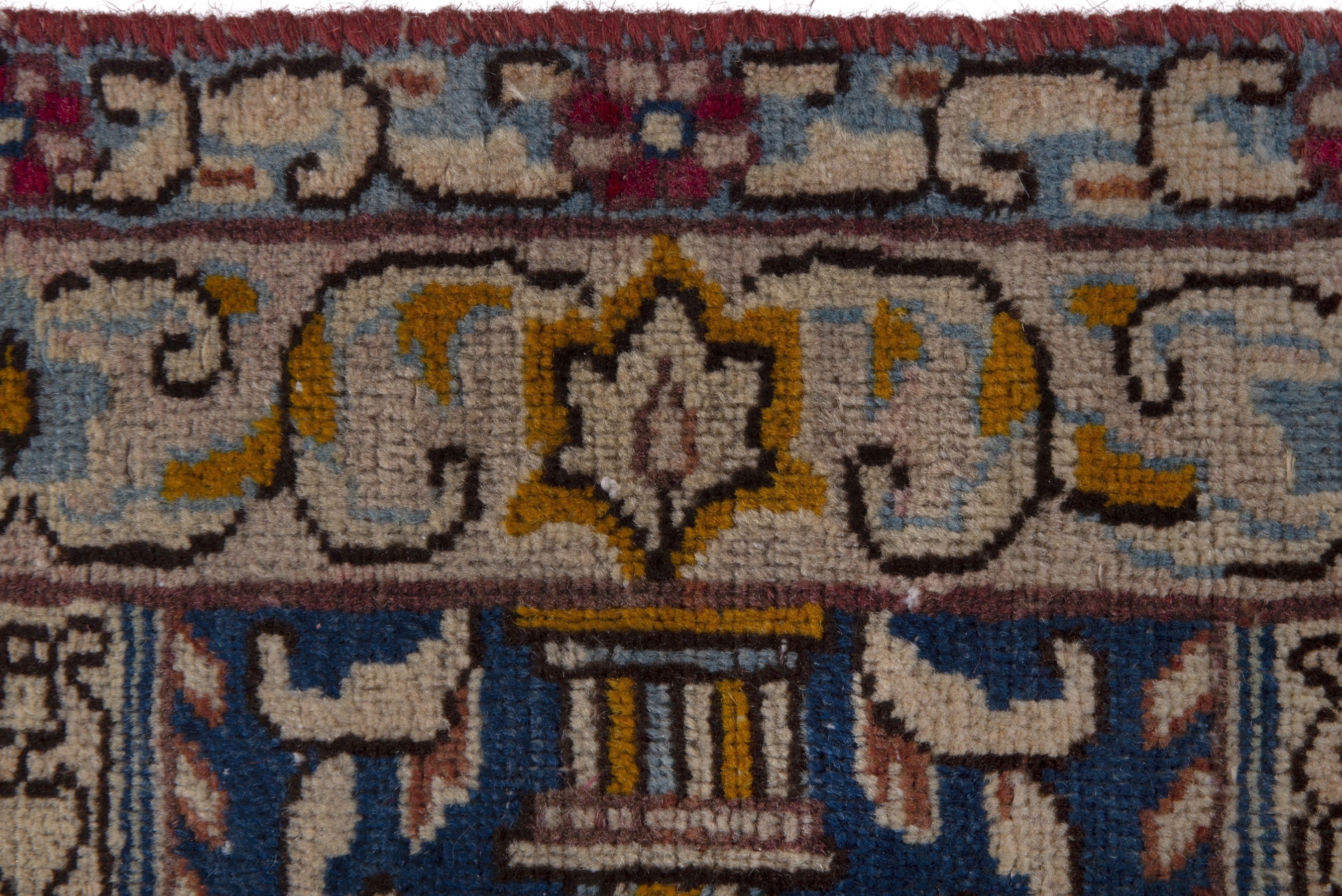 Persian Kerman oversized rug in faded red and navy, view 16 of 20