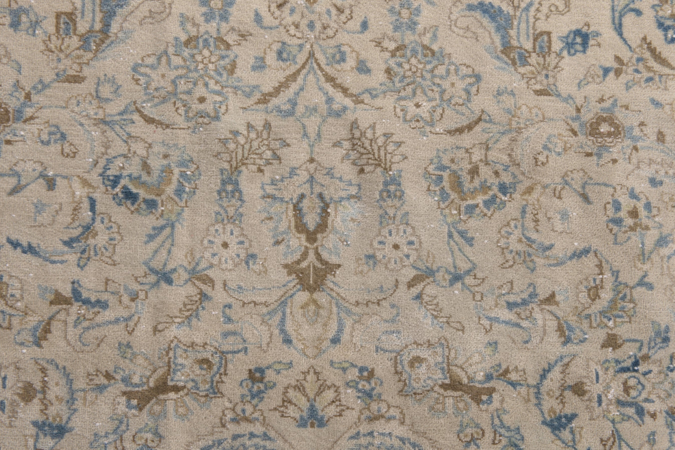 Persian Kashan area rug in cream and powder blue, view 12 of 21