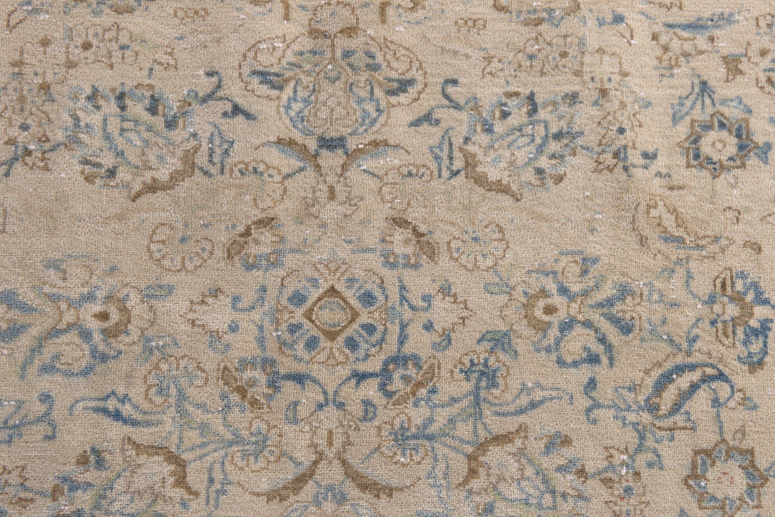 Persian Kashan area rug in cream and powder blue, view 13 of 21