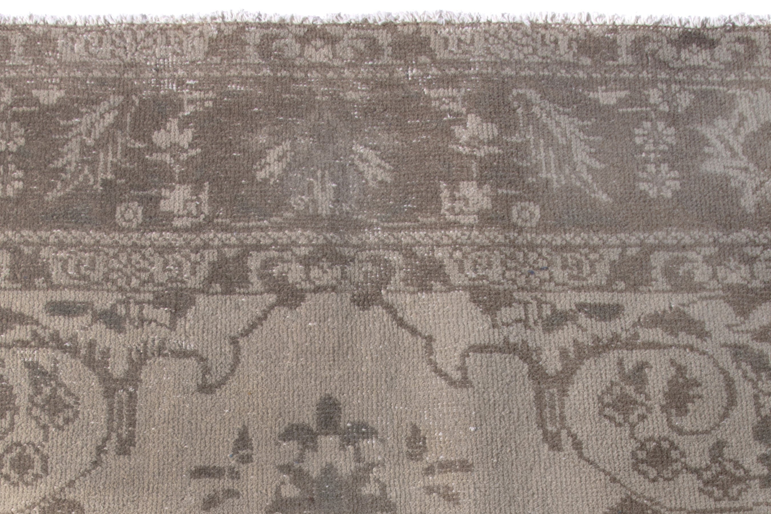 Persian Tabriz area rug in cream and taupe, view 11 of 17
