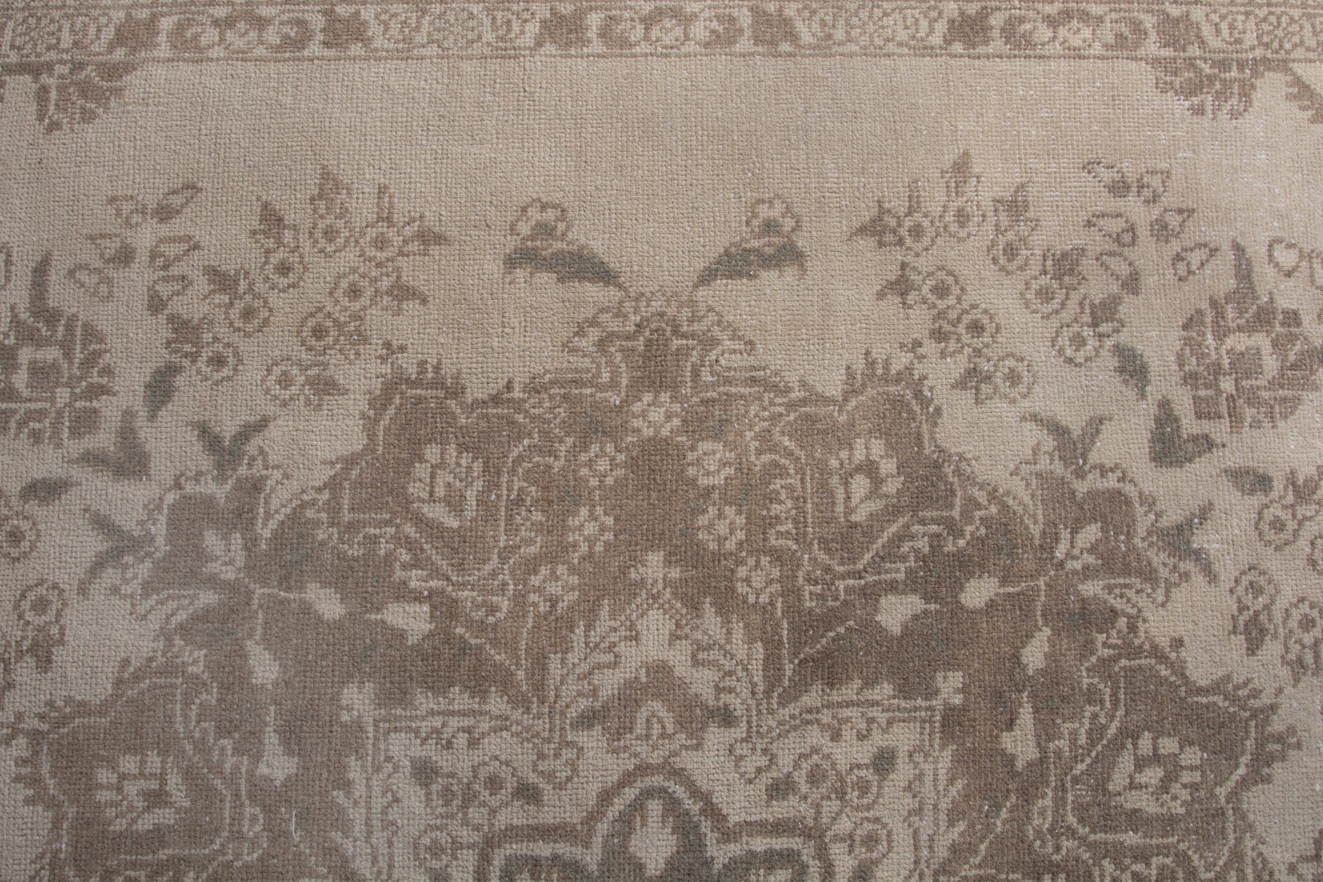 Persian Tabriz area rug in cream and taupe, view 12 of 17