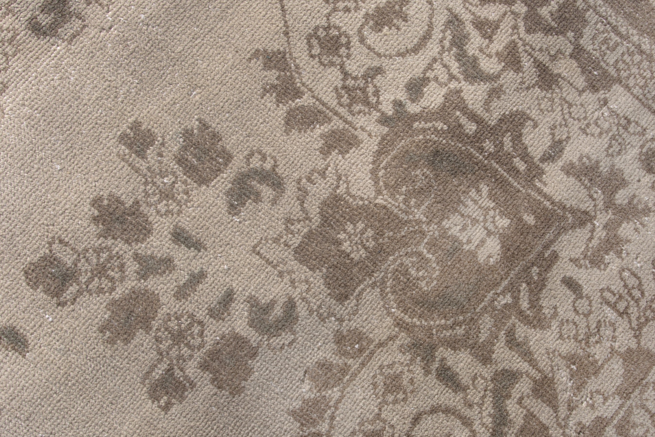Persian Tabriz area rug in cream and taupe, view 13 of 17