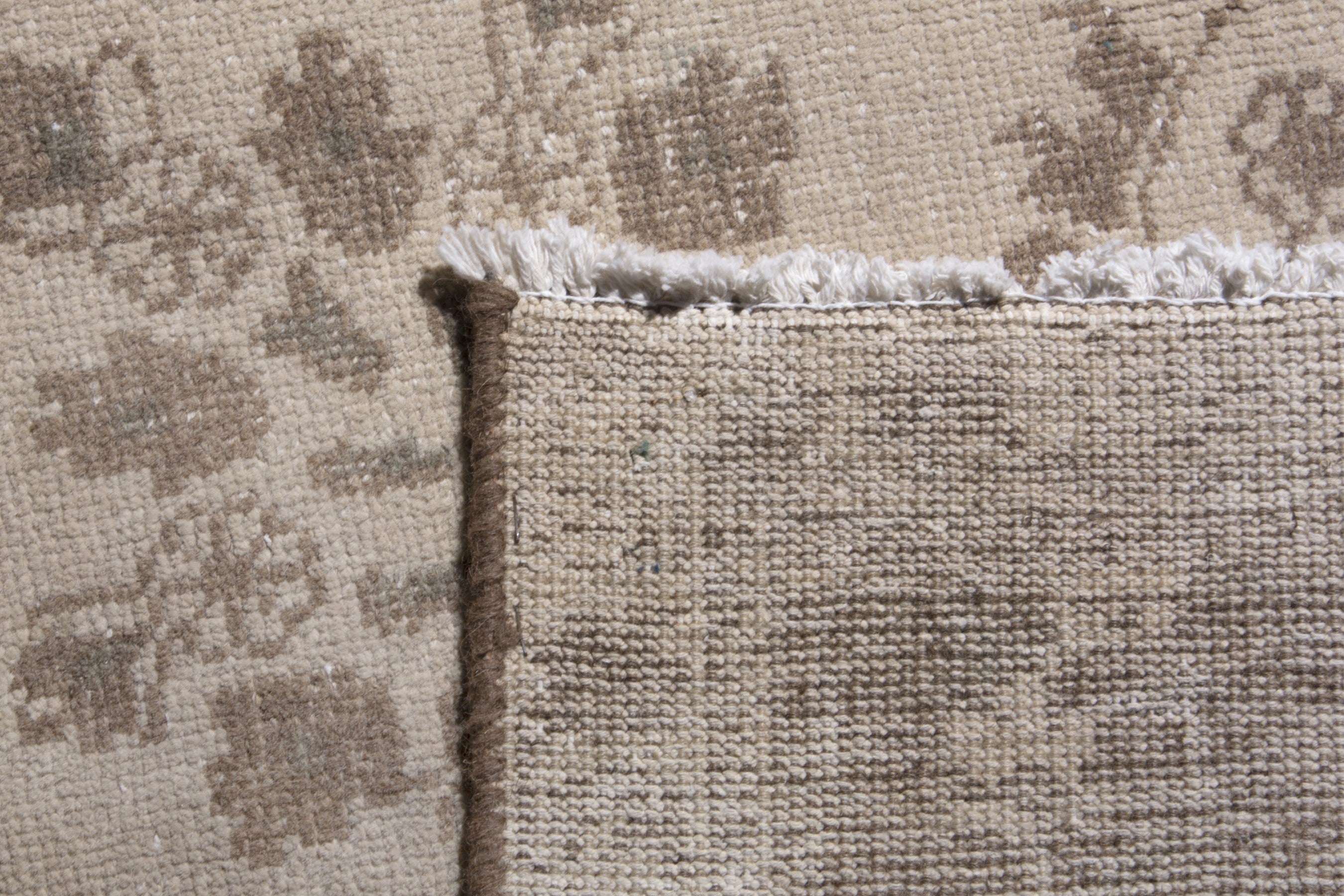 Persian Tabriz area rug in cream and taupe, view 17 of 17