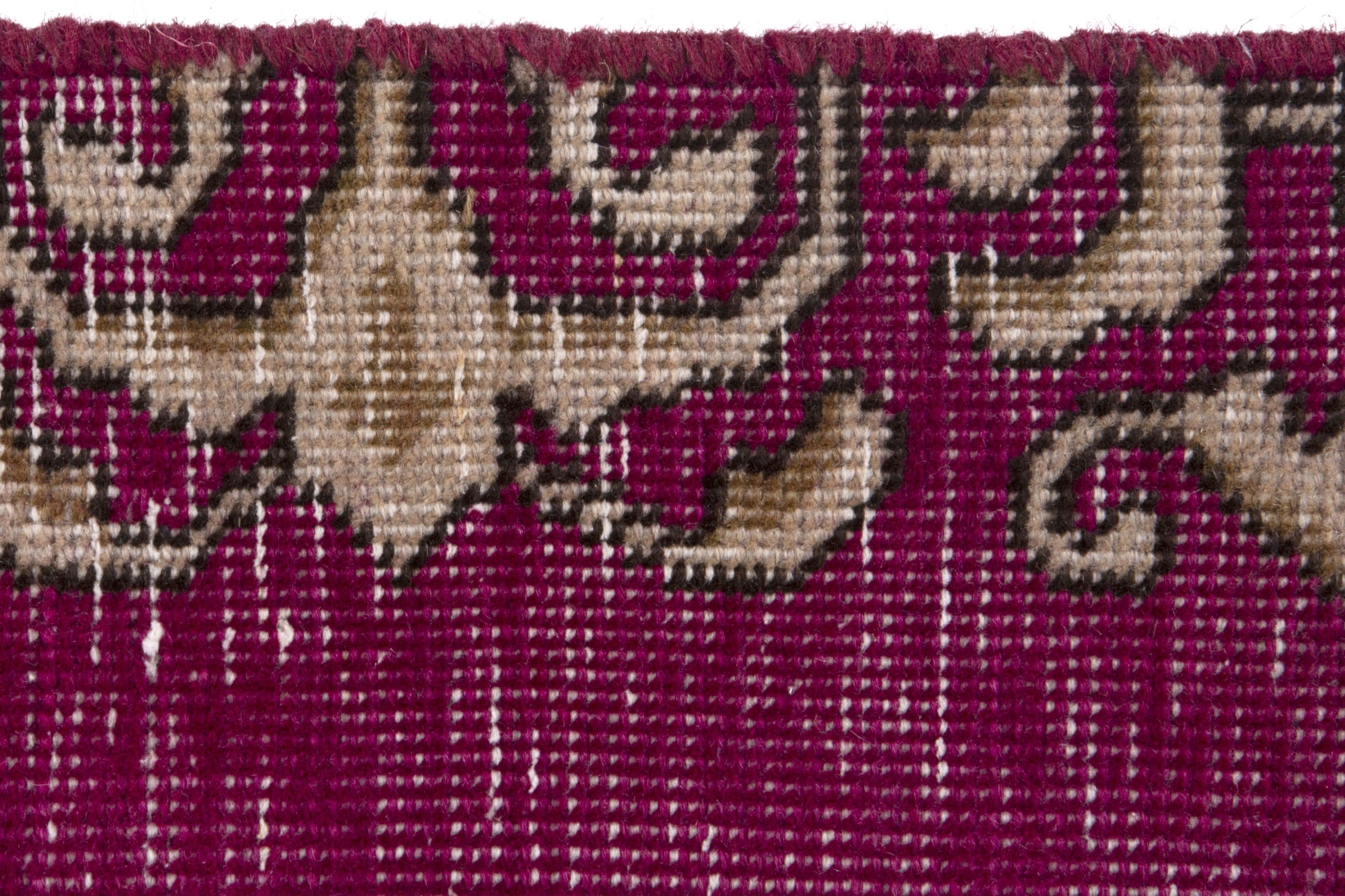 Persian Tabriz runner rug in burgundy and greige, view 11 of 17