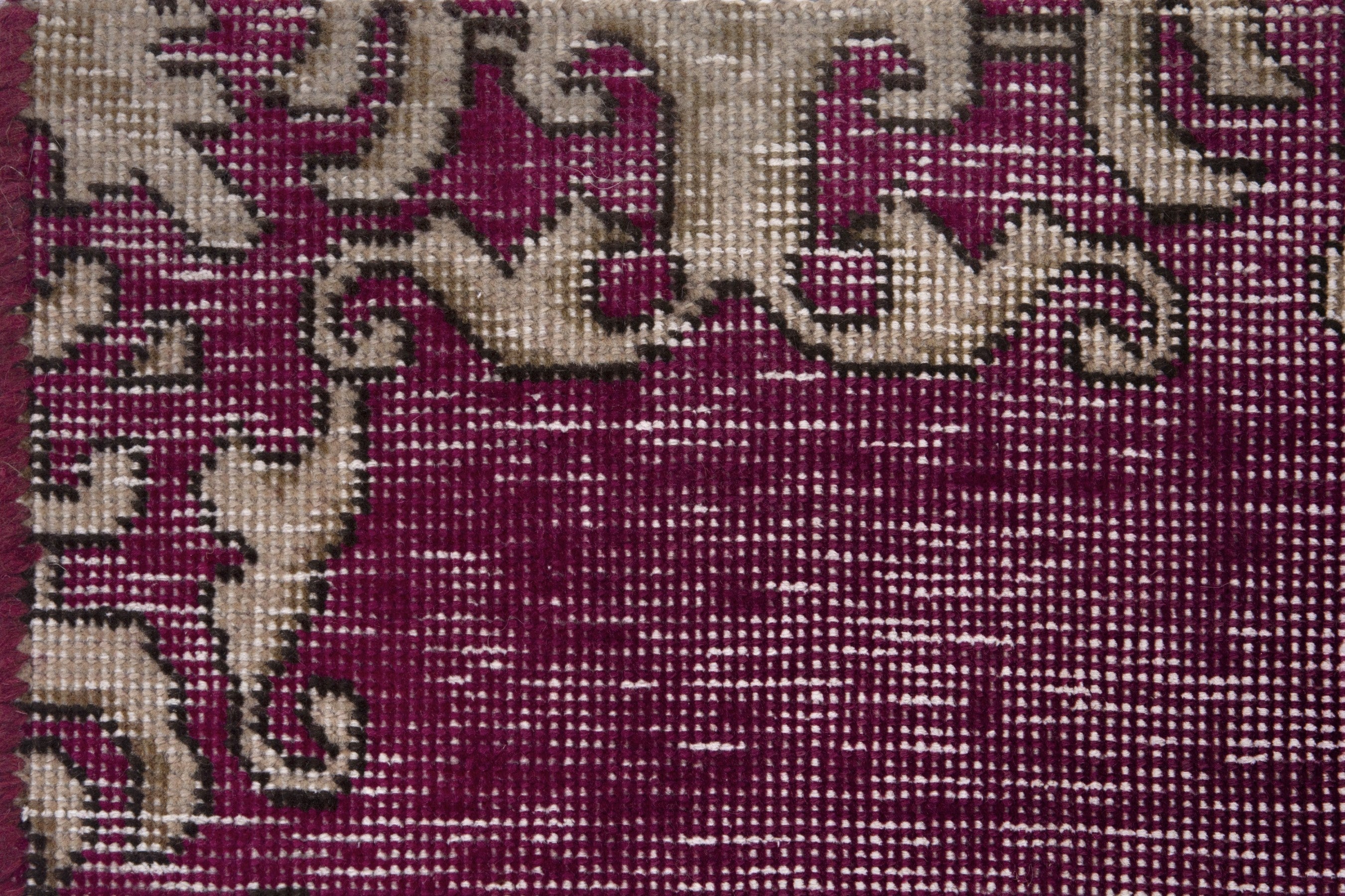 Persian Tabriz runner rug in burgundy and greige, view 13 of 17