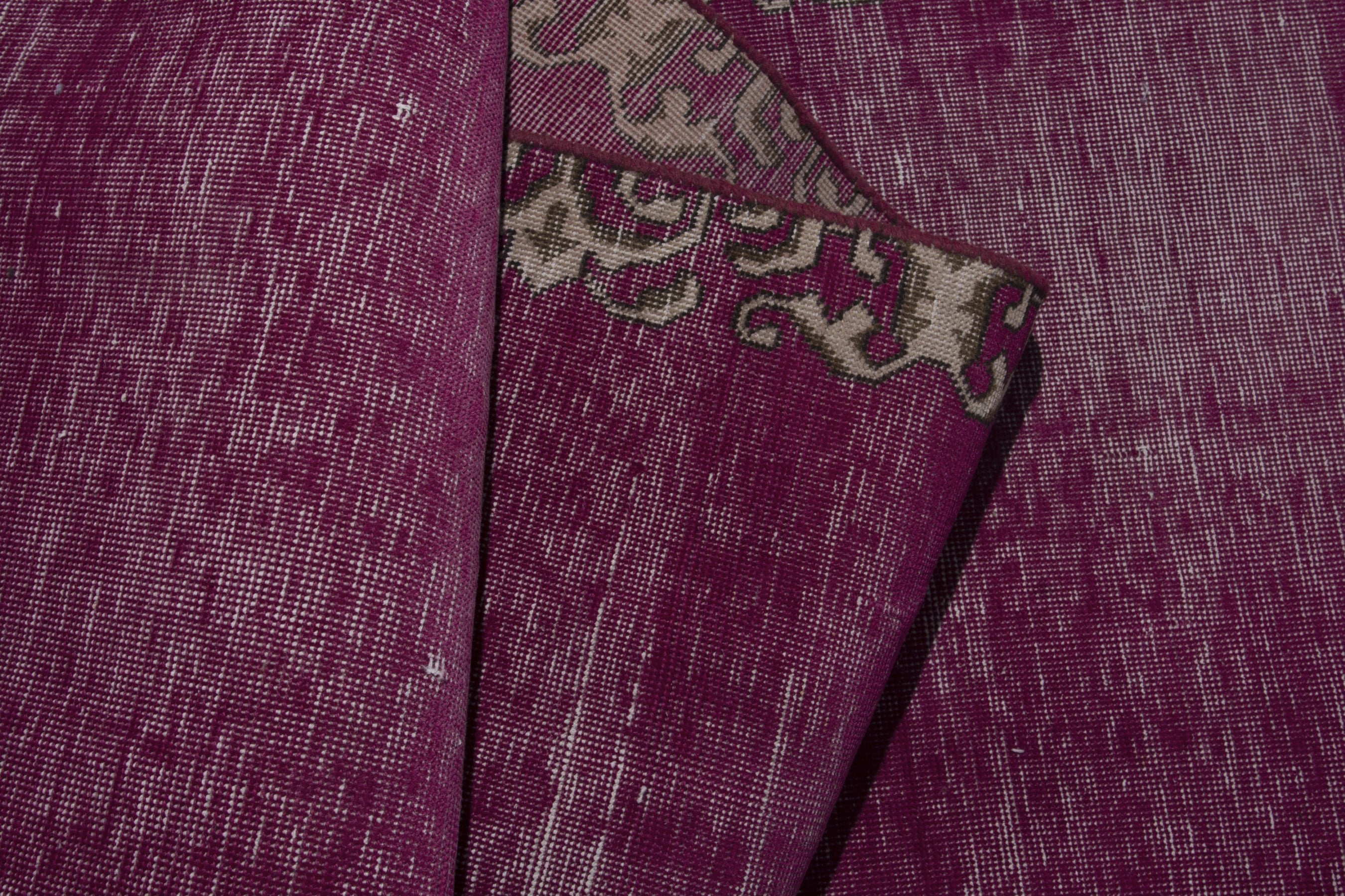Persian Tabriz runner rug in burgundy and greige, view 14 of 17