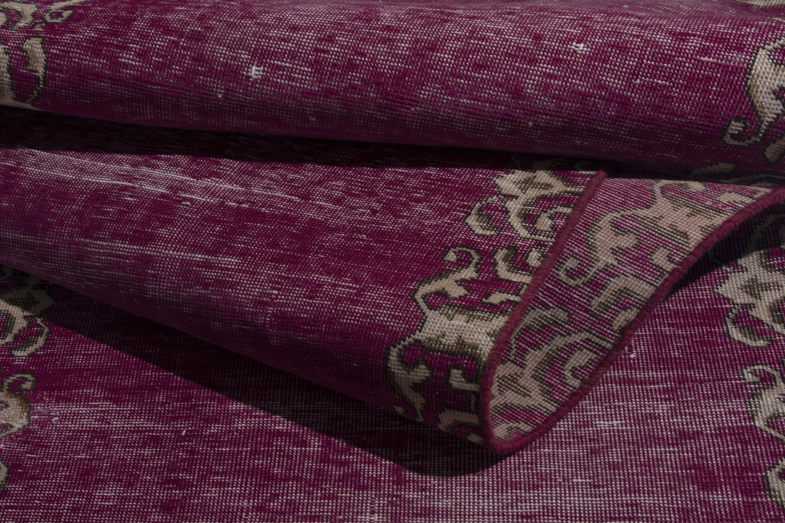 Persian Tabriz runner rug in burgundy and greige, view 15 of 17