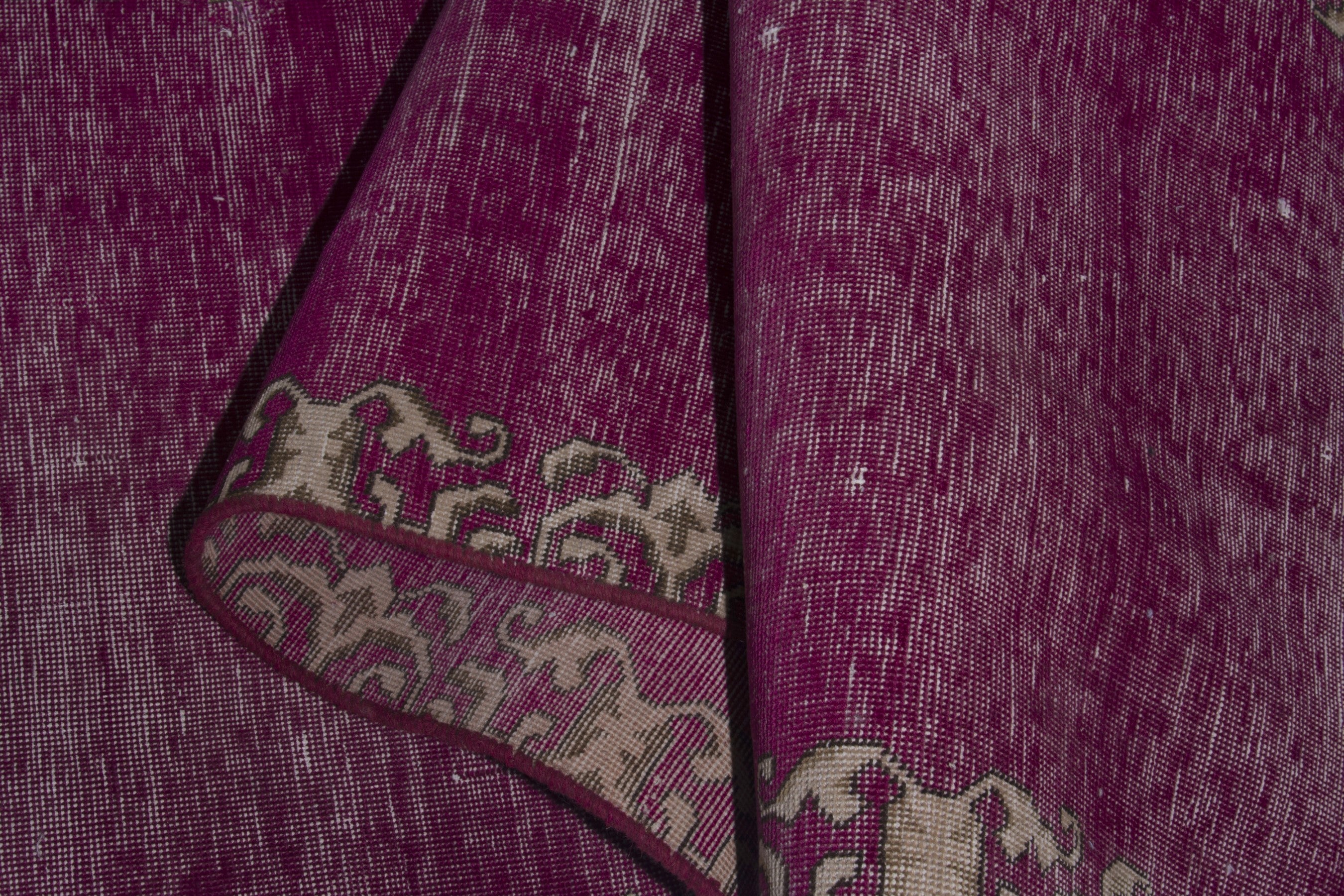 Persian Tabriz runner rug in burgundy and greige, view 16 of 17