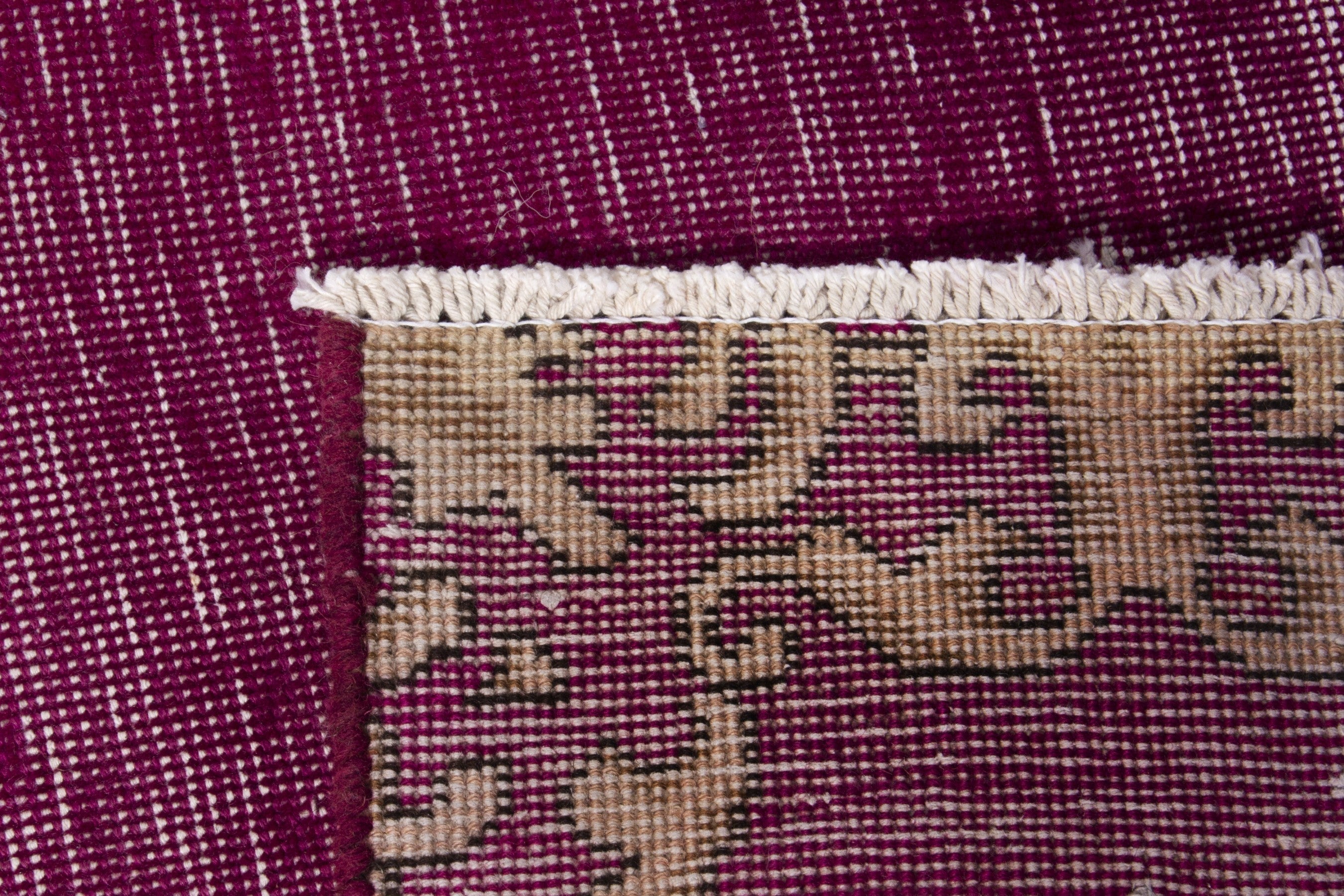 Persian Tabriz runner rug in burgundy and greige, view 17 of 17