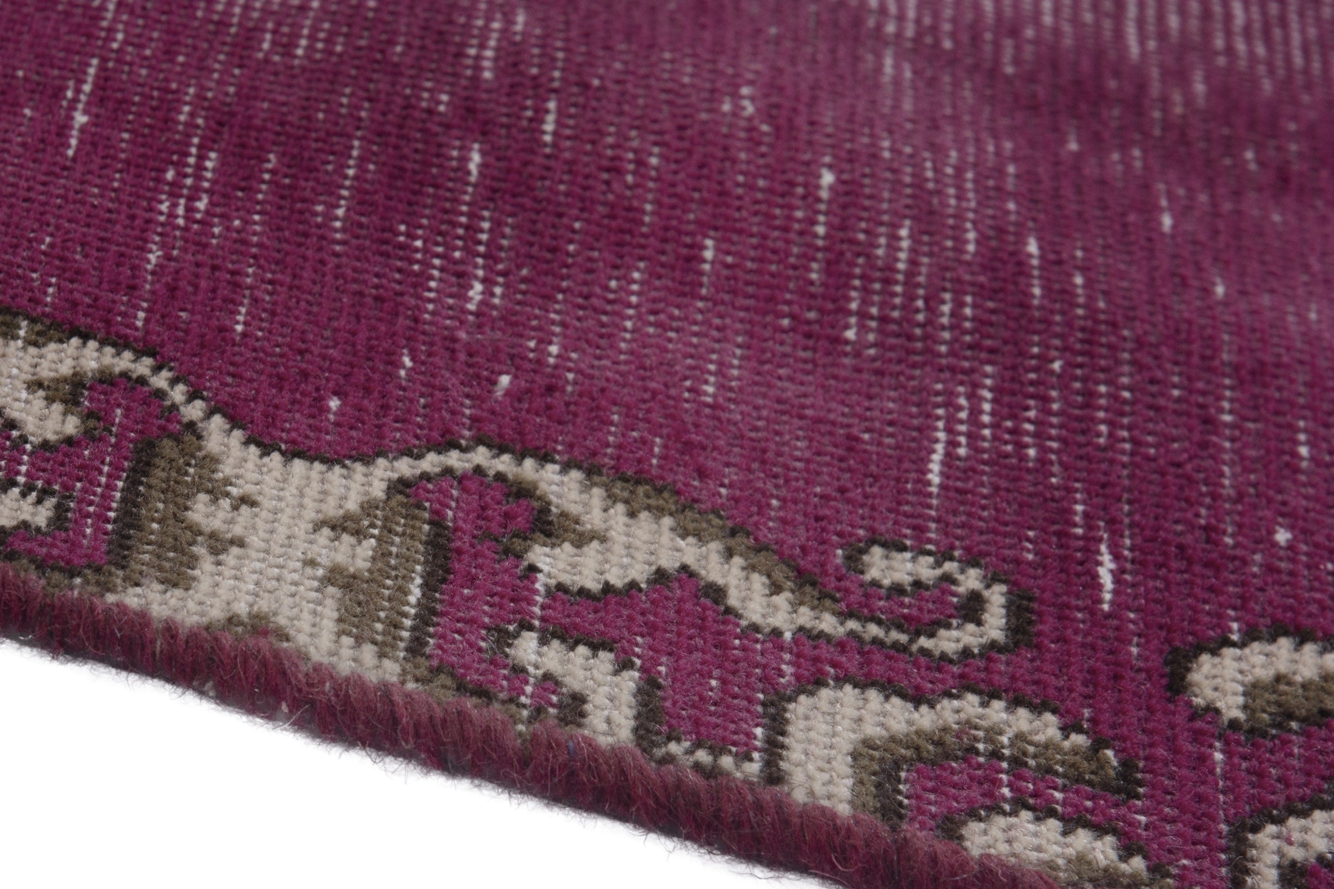 Persian Tabriz runner rug in burgundy and greige, view 8 of 17