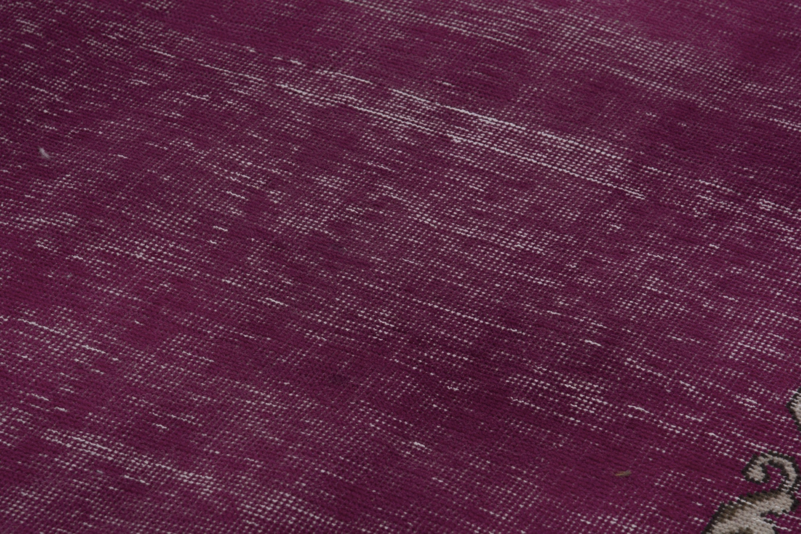 Persian Tabriz runner rug in burgundy and greige, view 9 of 17