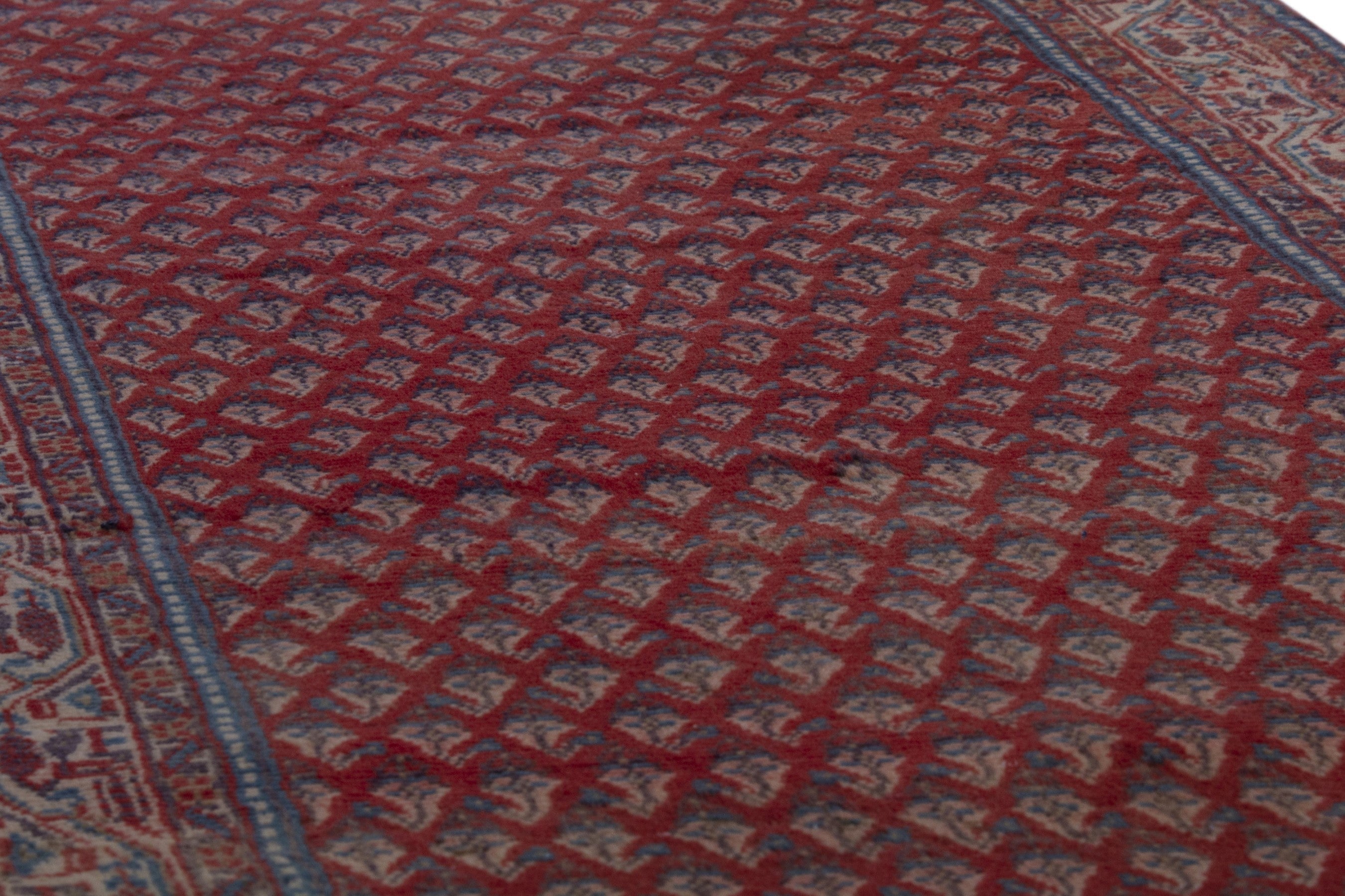 Persian Botteh runner rug in deep red and burgundy, view 10 of 17