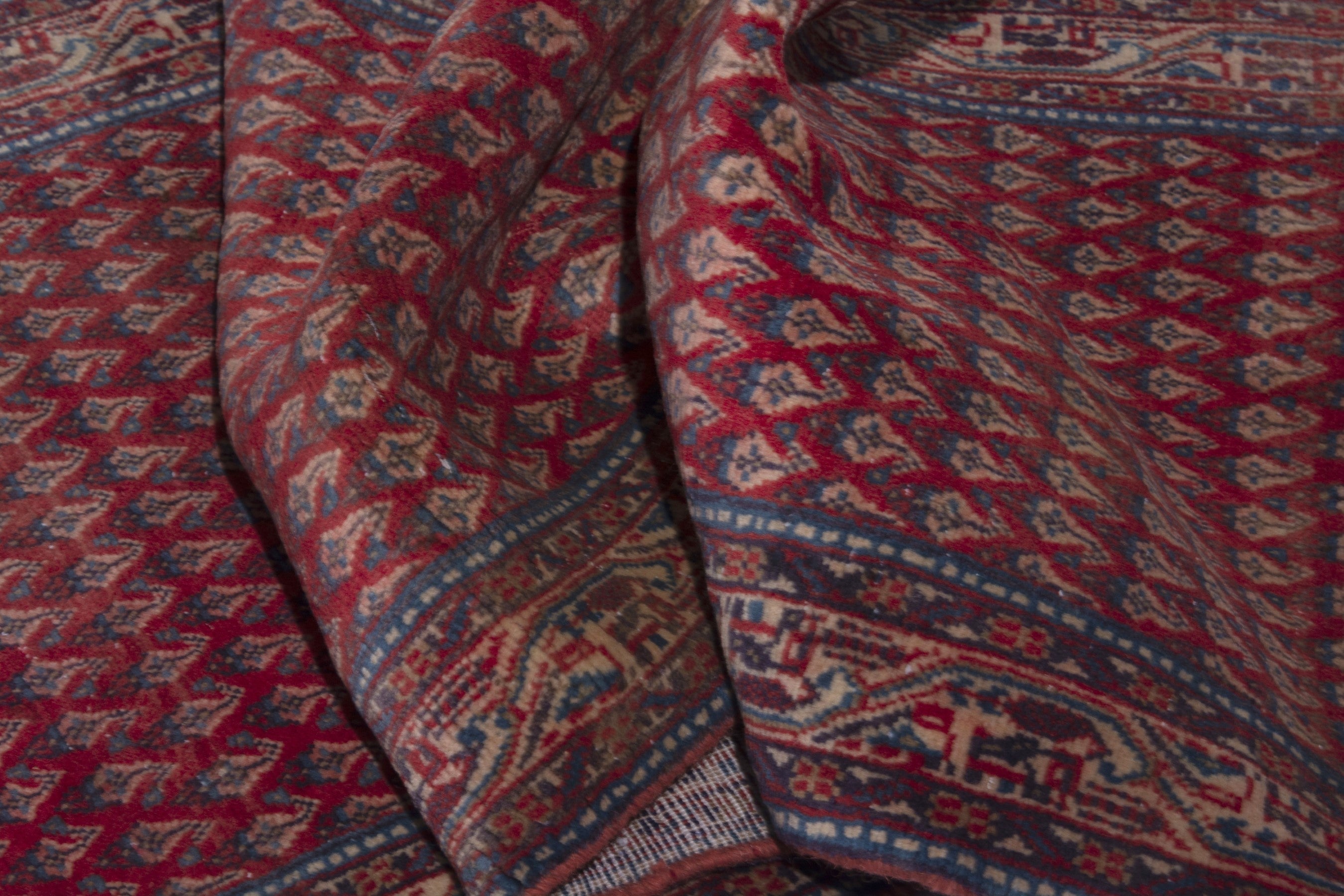 Persian Botteh runner rug in deep red and burgundy, view 15 of 17