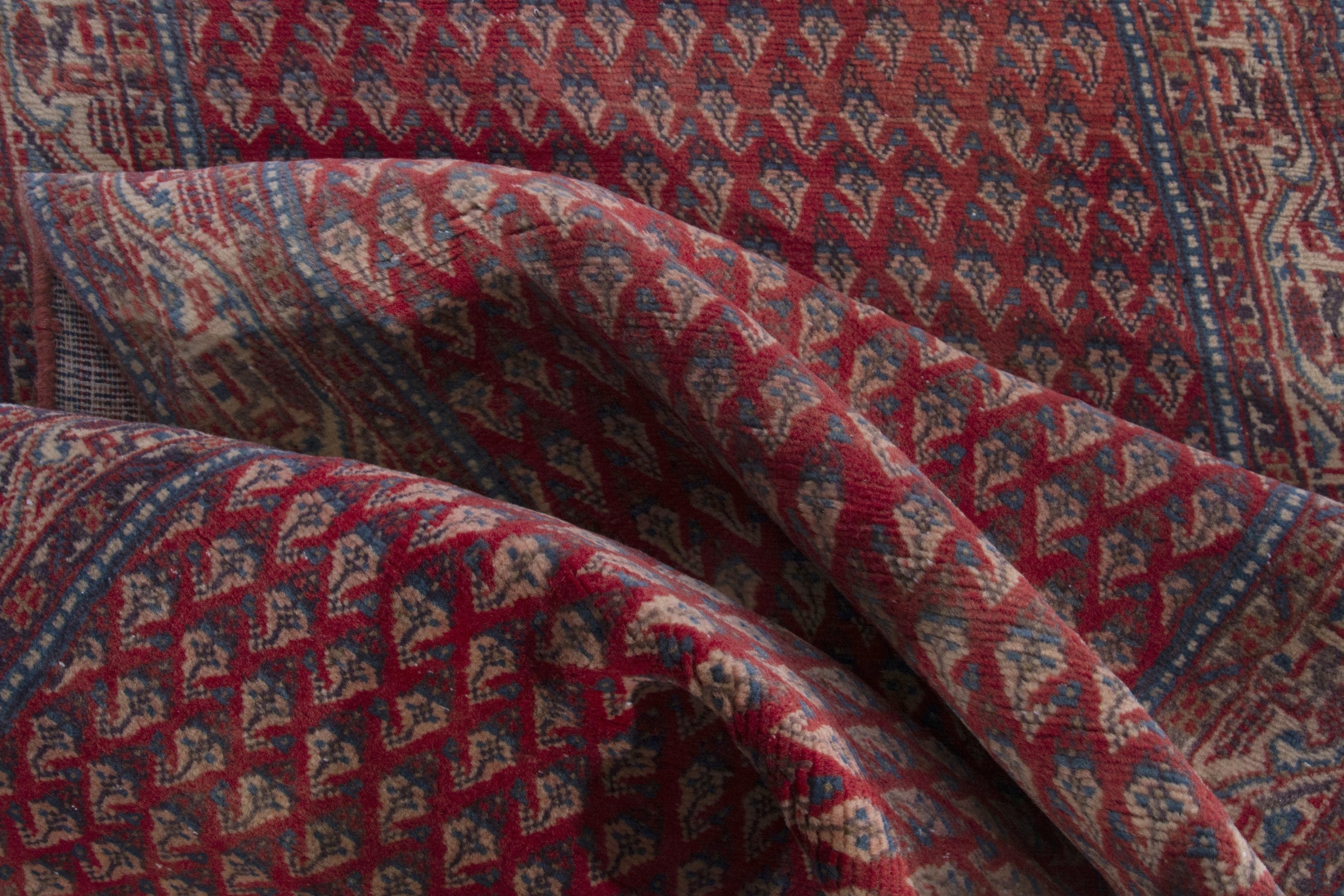 Persian Botteh runner rug in deep red and burgundy, view 16 of 17