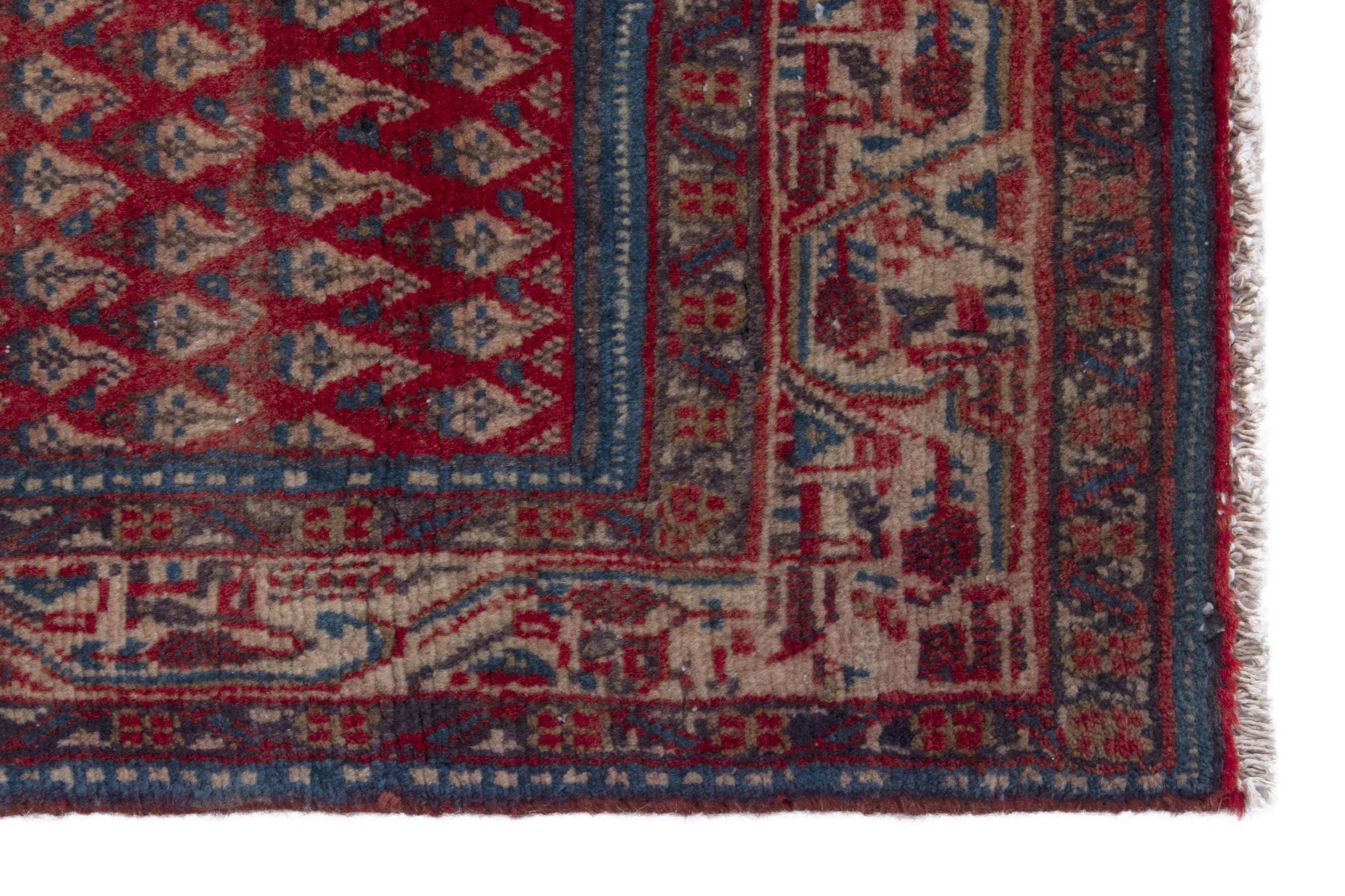 Persian Botteh runner rug in deep red and burgundy, view 5 of 17