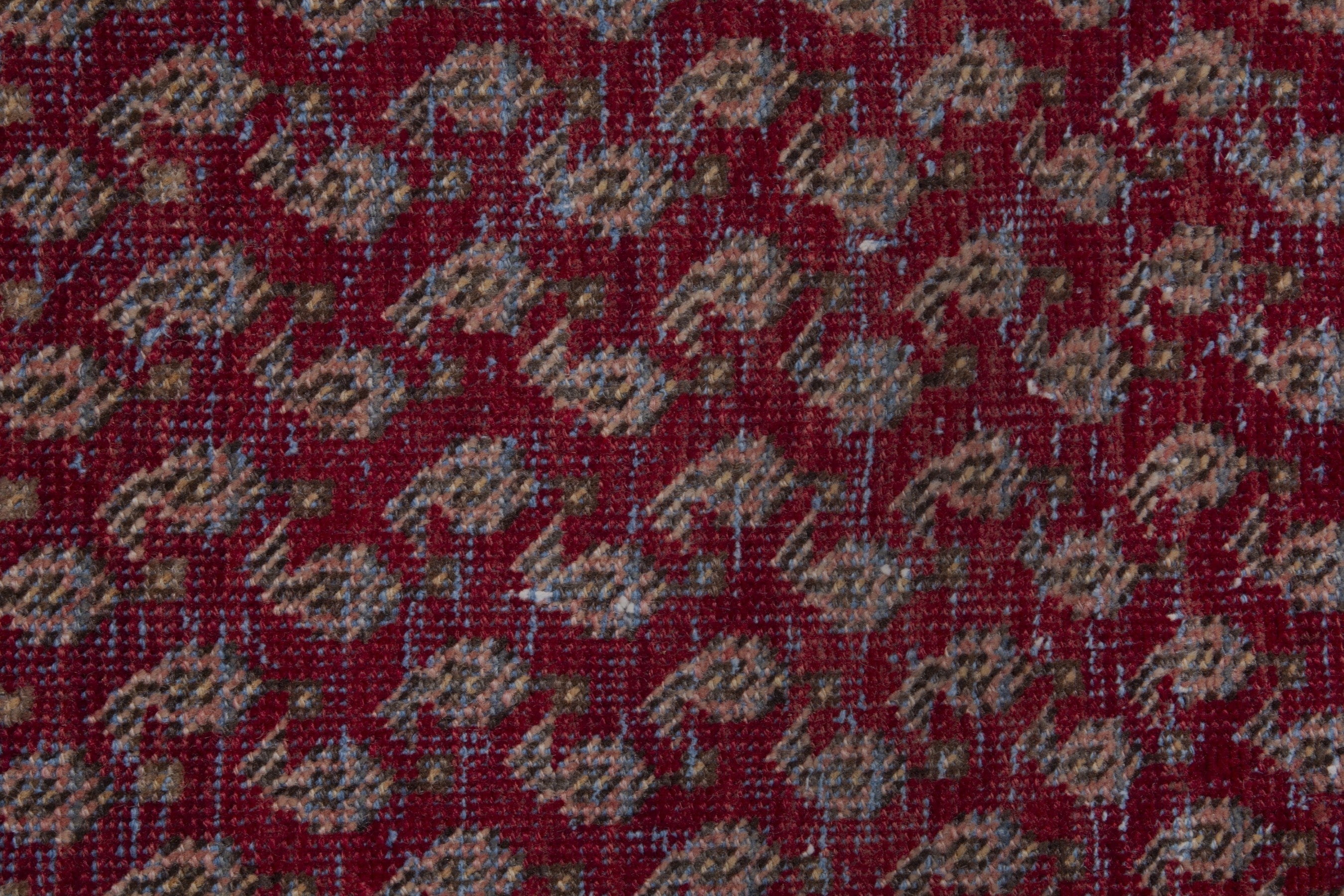 Persian Arak runner rug in burgundy and tan, view 11 of 17