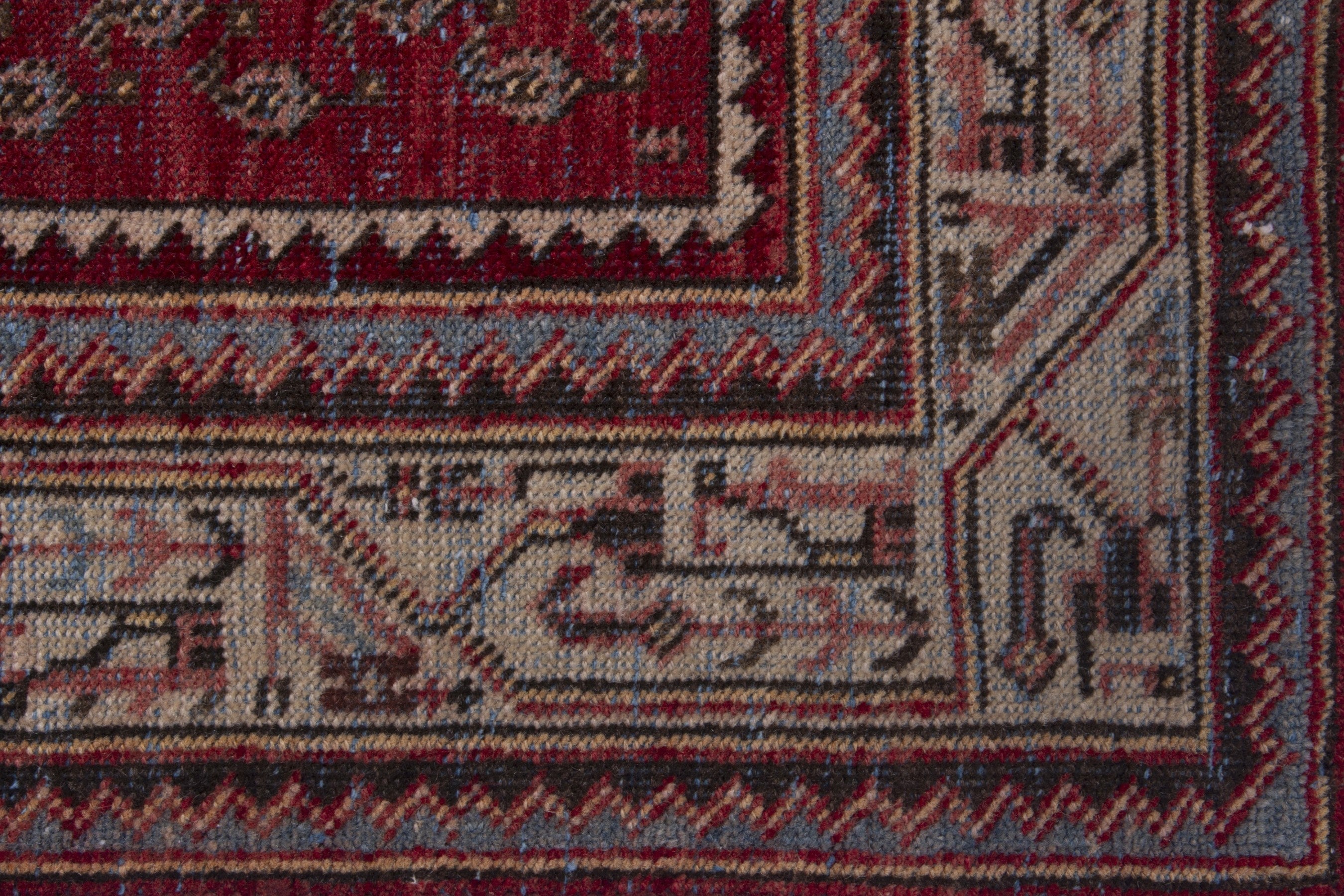 Persian Arak runner rug in burgundy and tan, view 13 of 17