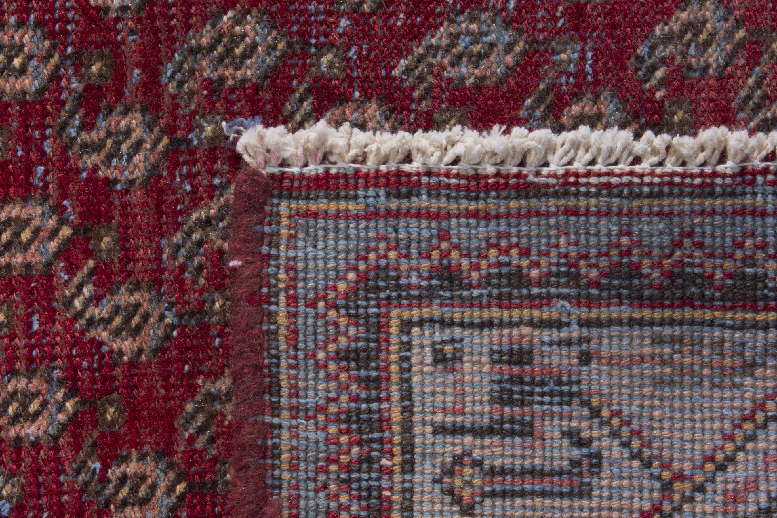 Persian Arak runner rug in burgundy and tan, view 17 of 17