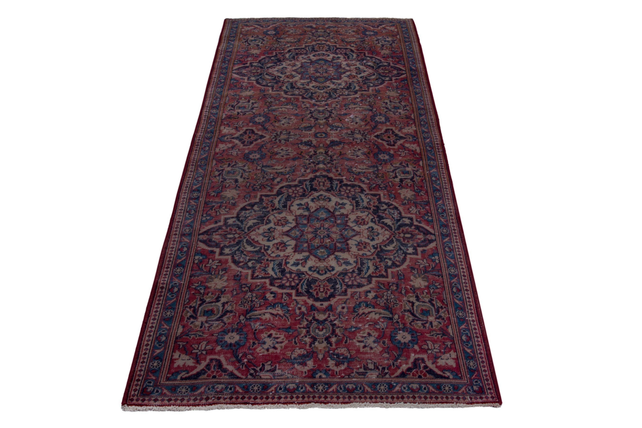 Persian Ardakan runner rug in burgundy and deep red, view 3 of 18