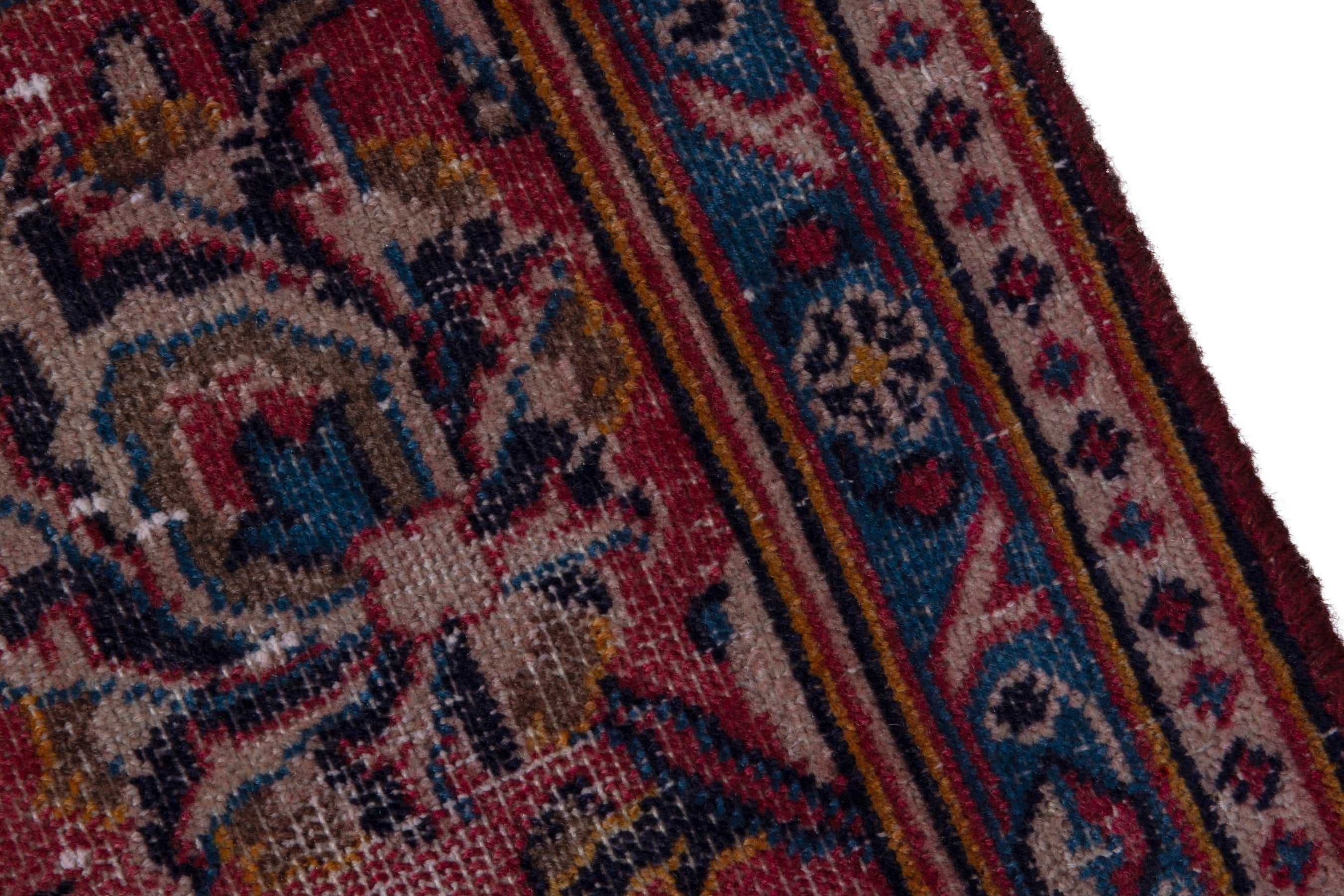 Persian Ardakan runner rug in burgundy and deep red, view 7 of 18