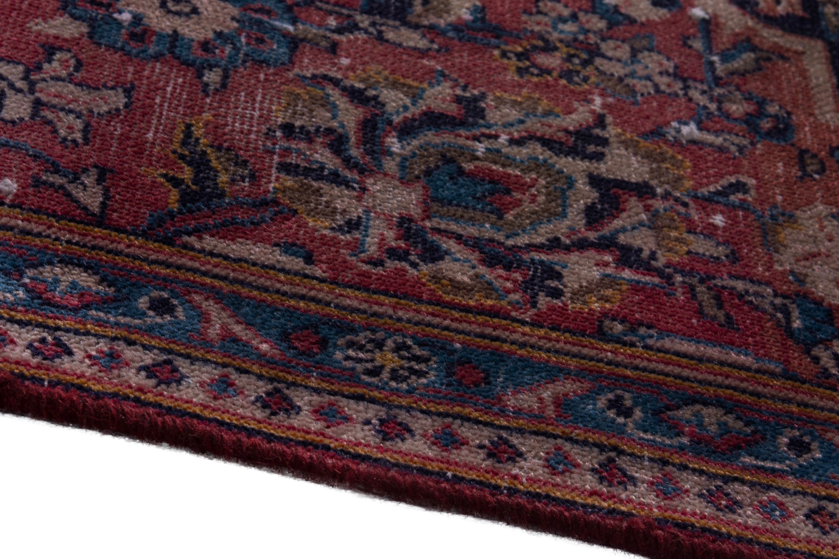 Persian Ardakan runner rug in burgundy and deep red, view 8 of 18