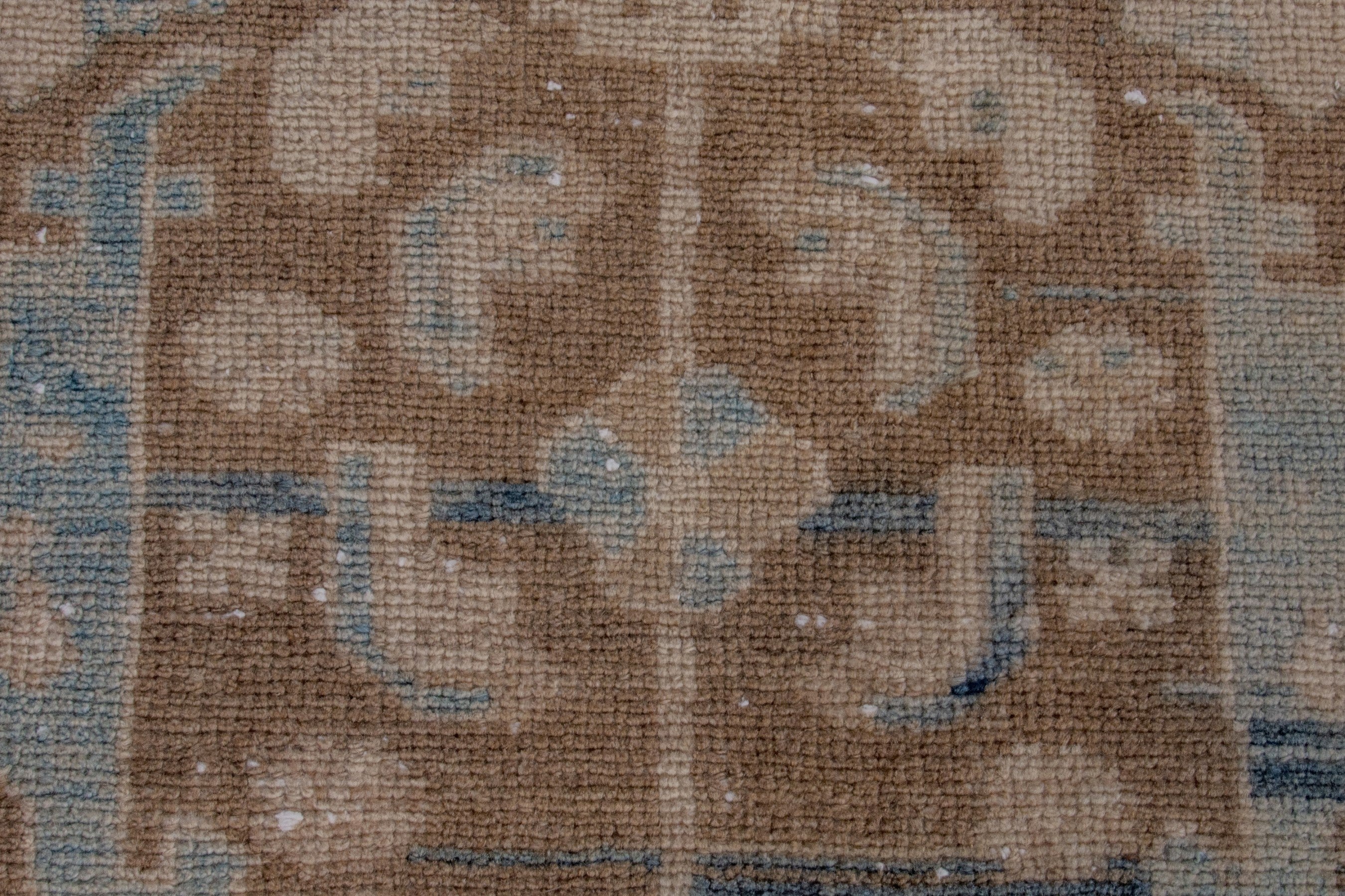 Persian Borujerd runner rug in taupe and dusty blue, view 12 of 18