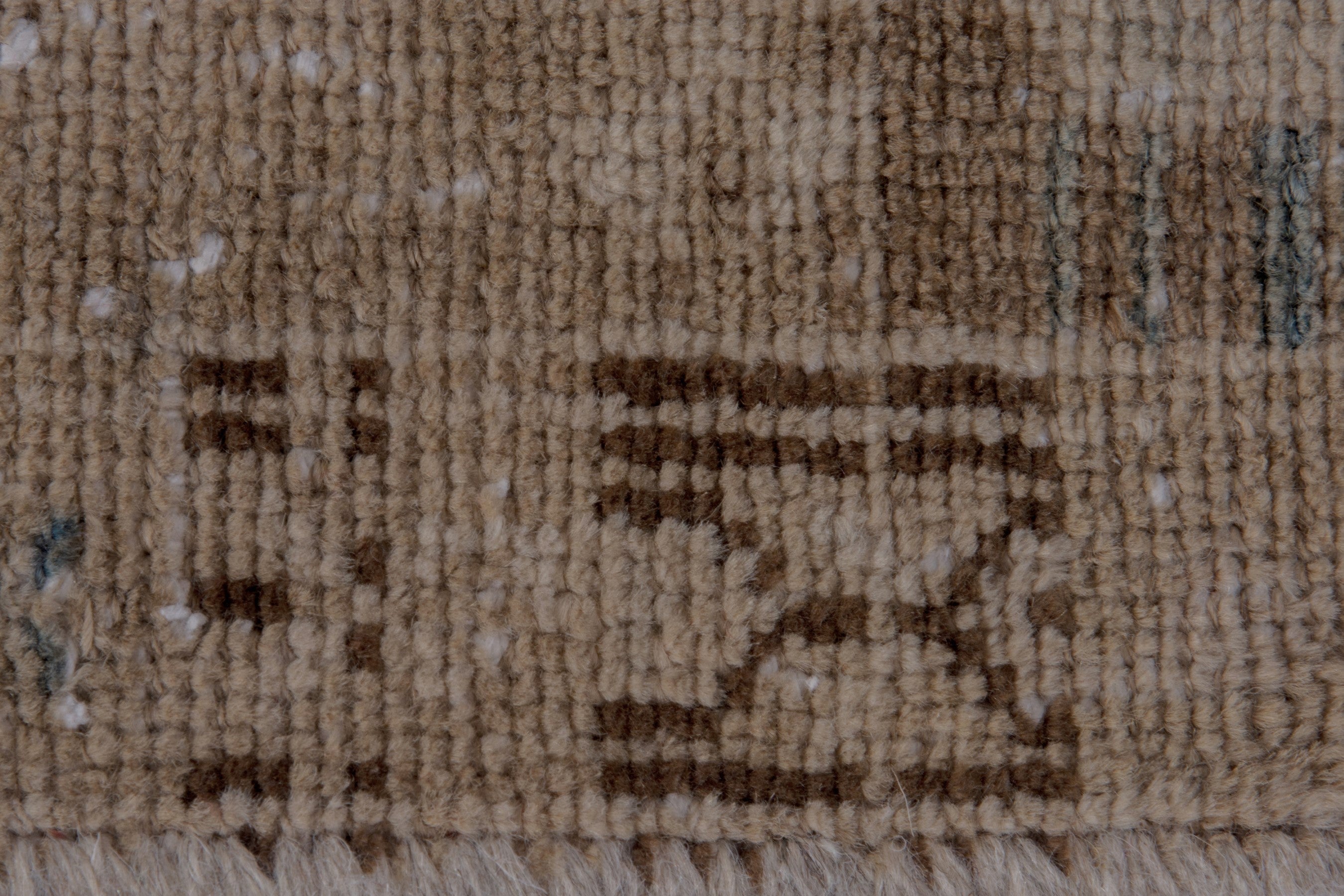 Persian Borujerd runner rug in taupe and dusty blue, view 14 of 18