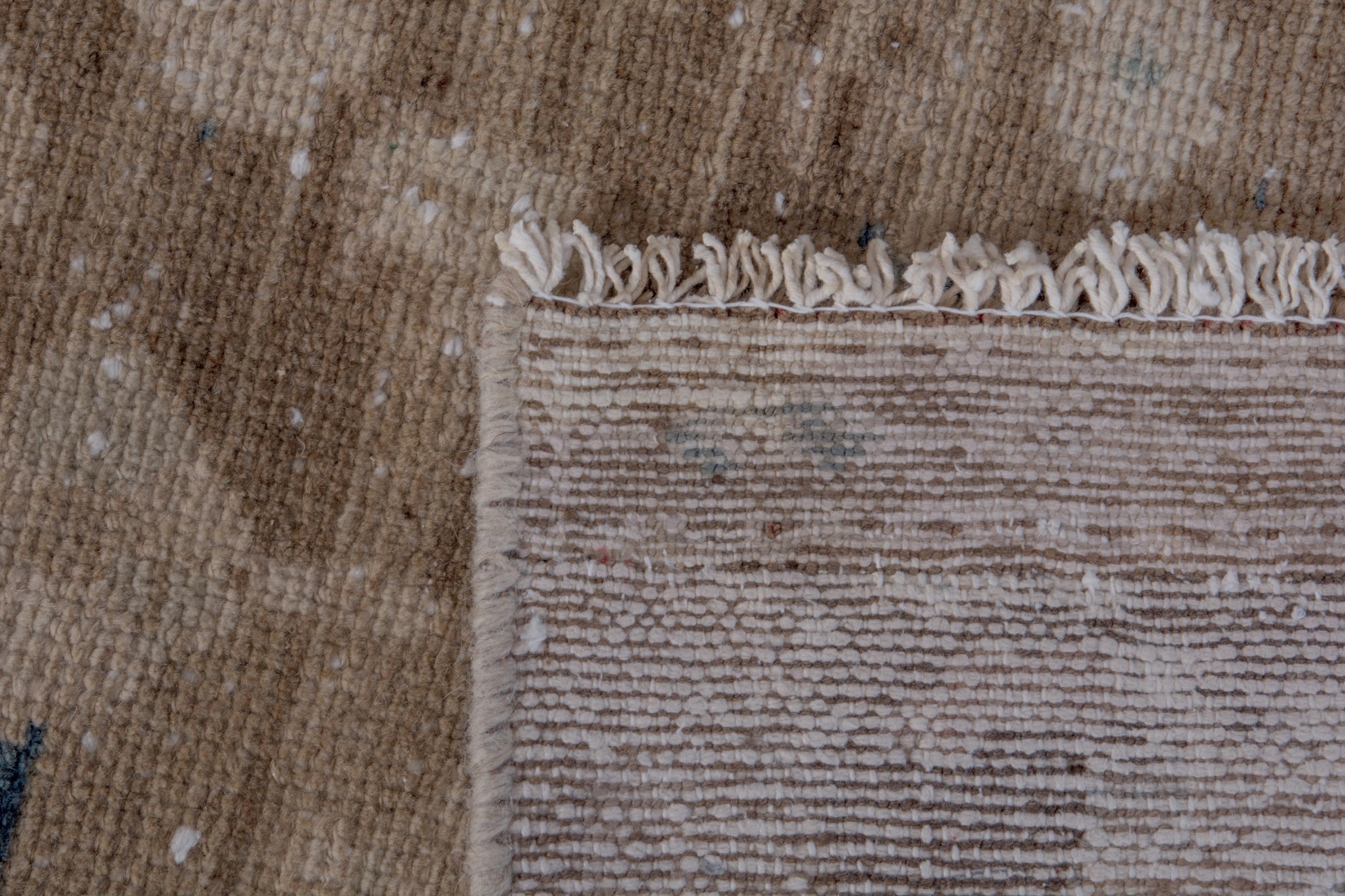 Persian Borujerd runner rug in taupe and dusty blue, view 18 of 18