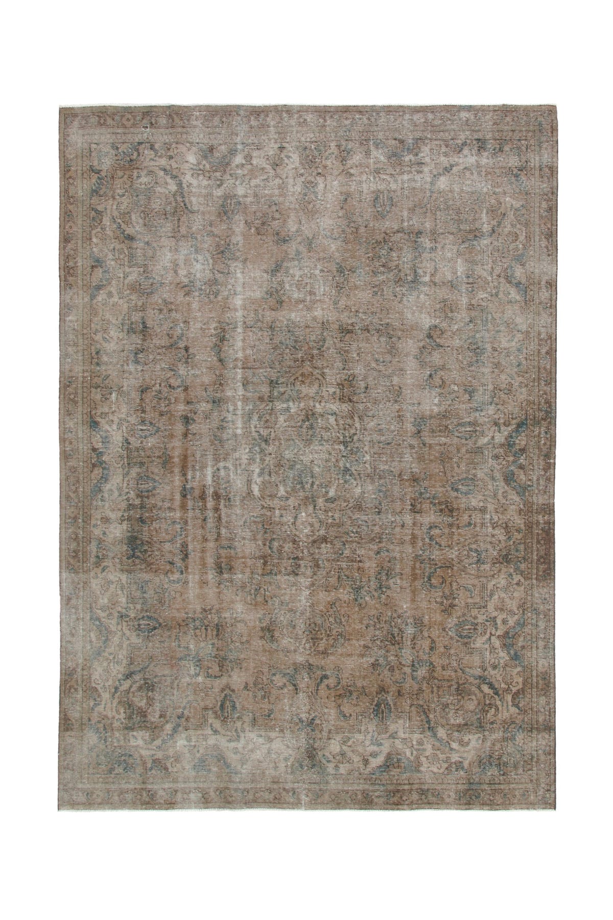 Turkish Anatolian oversized rug in light brown and greige, view 2 of 22