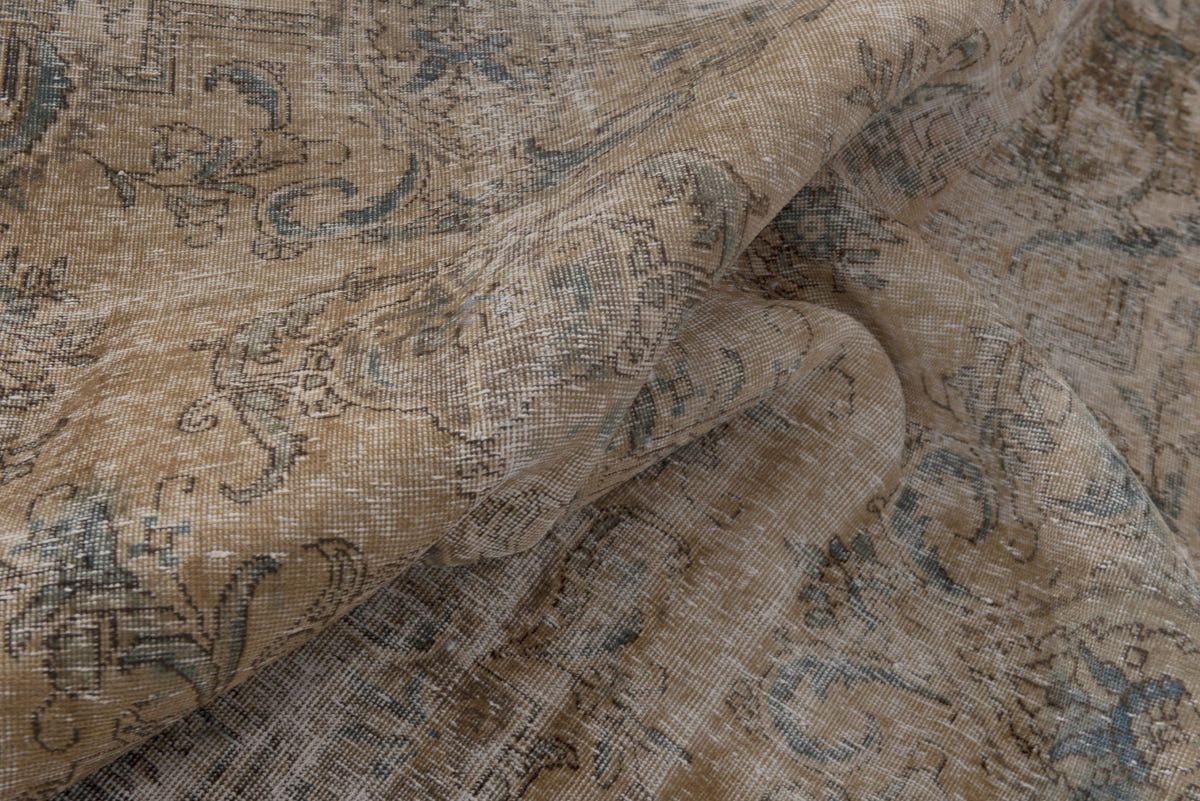 Turkish Anatolian oversized rug in light brown and greige, view 14 of 22