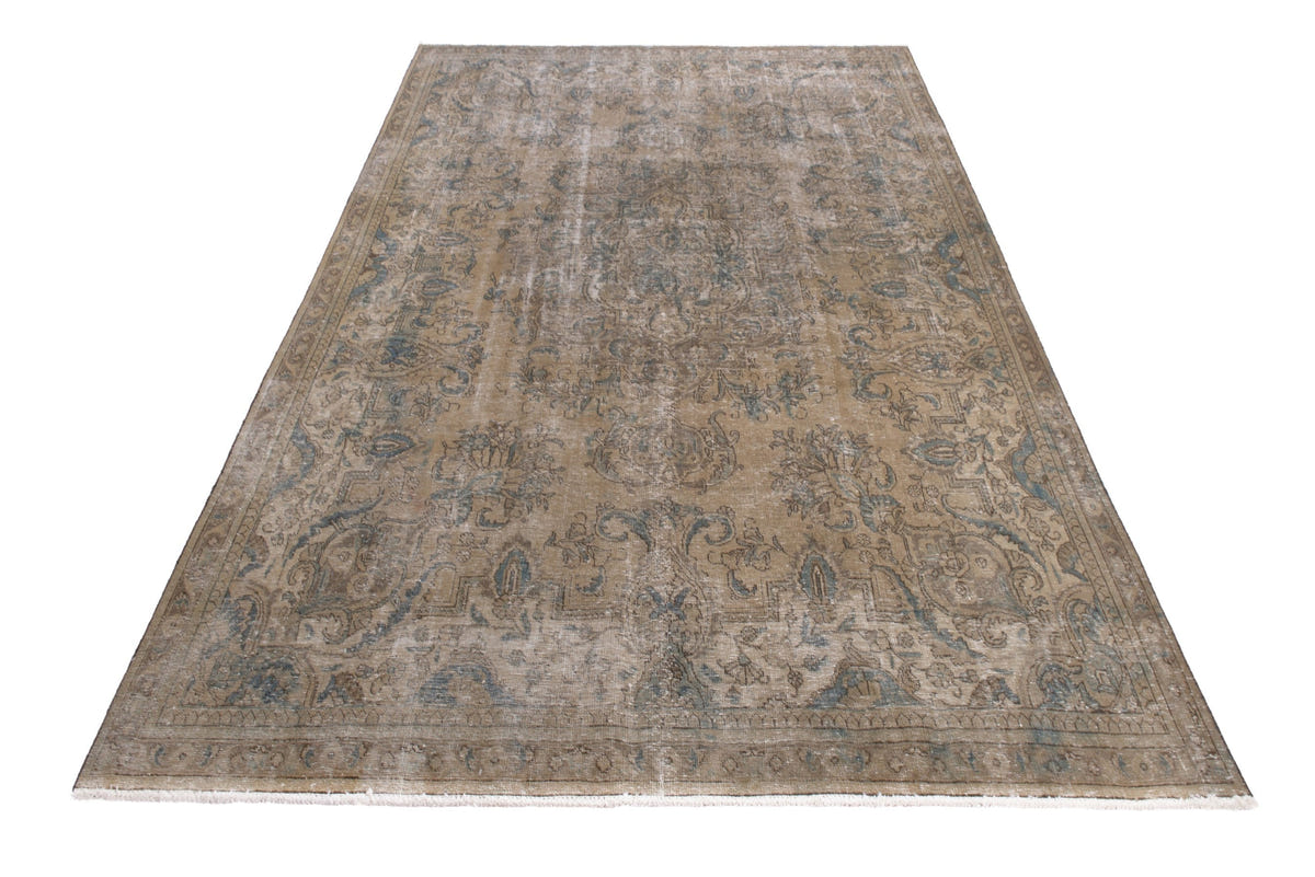 Turkish Anatolian oversized rug in light brown and greige, view 16 of 22