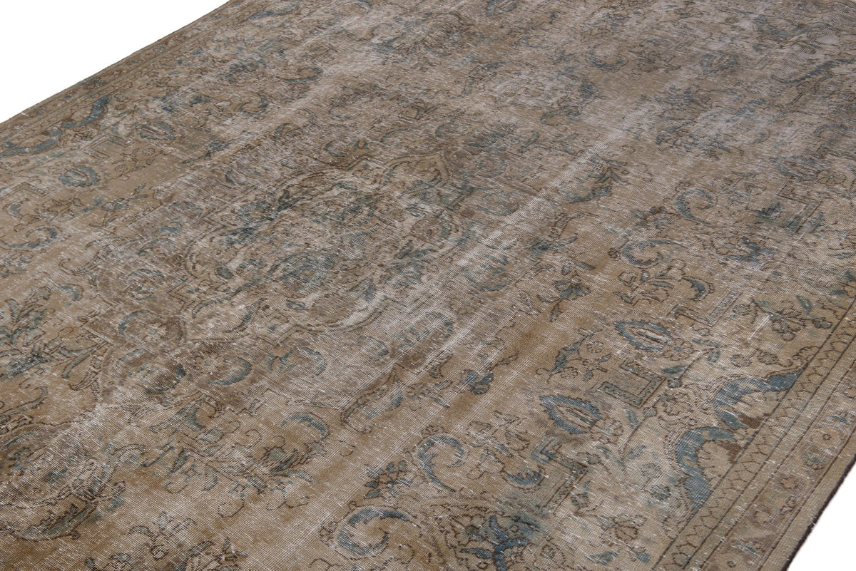 Turkish Anatolian oversized rug in light brown and greige, view 17 of 22