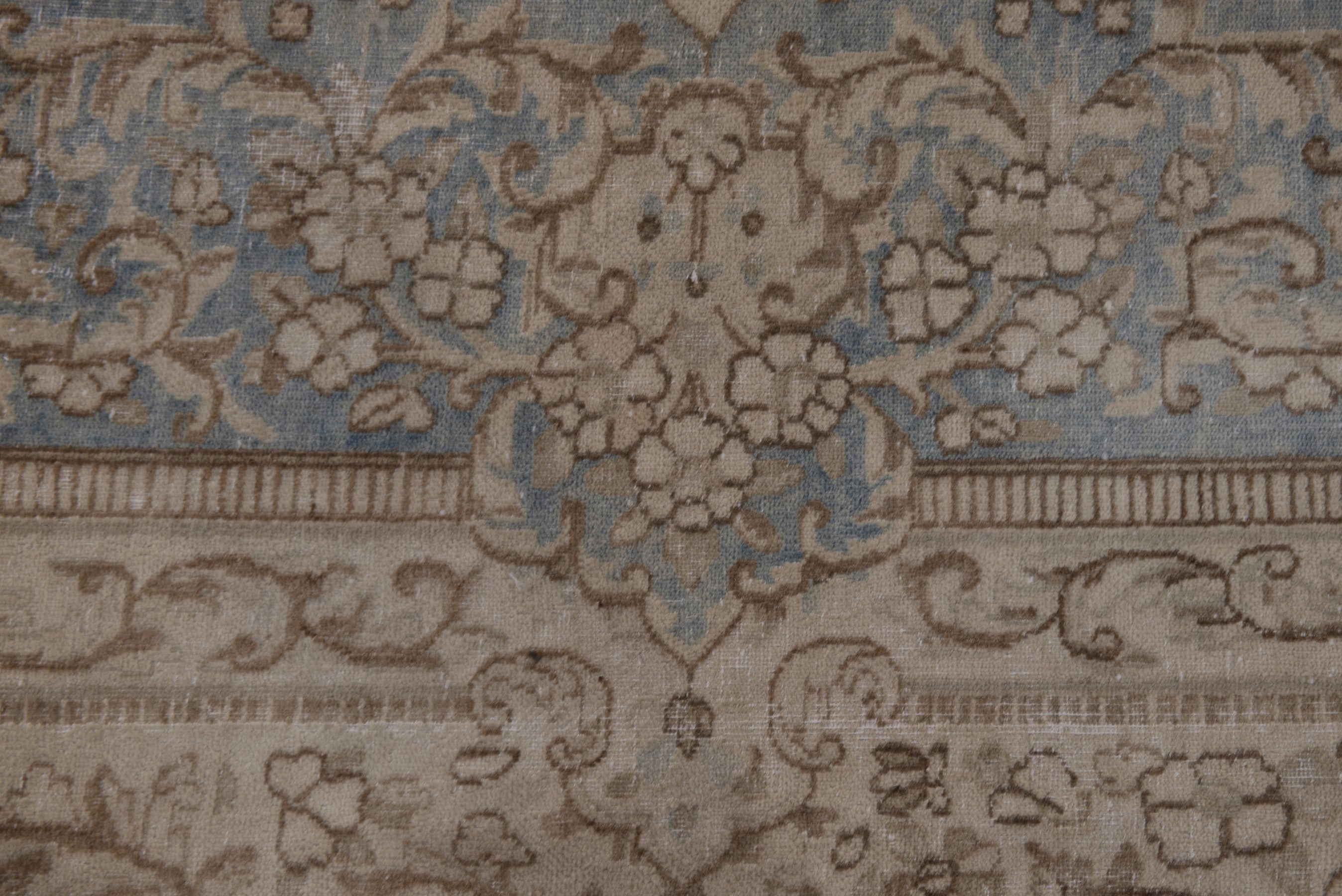 Persian Kerman oversized rug in cream and dusty blue, view 13 of 20