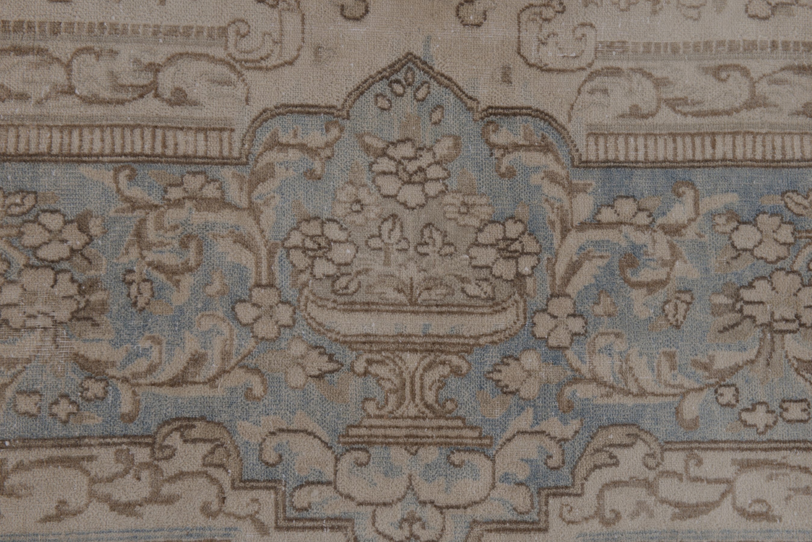 Persian Kerman oversized rug in cream and dusty blue, view 14 of 20